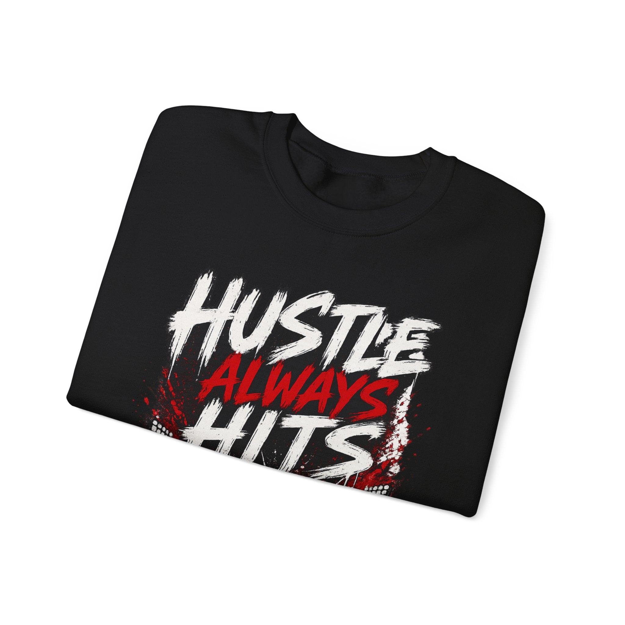 Hustle Always Hits Football Crewneck Sweatshirt