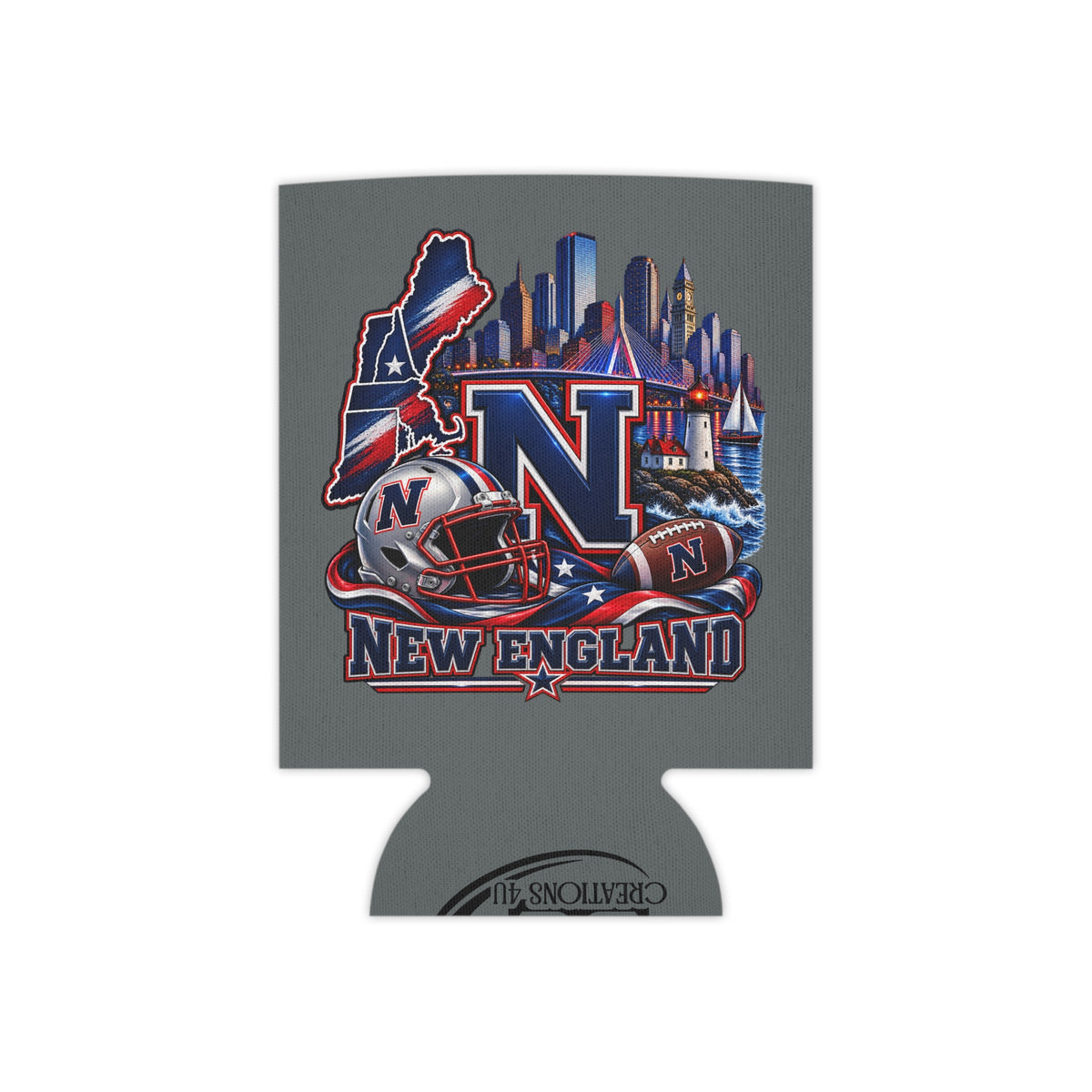 New England Football Can Cooler Sleeve