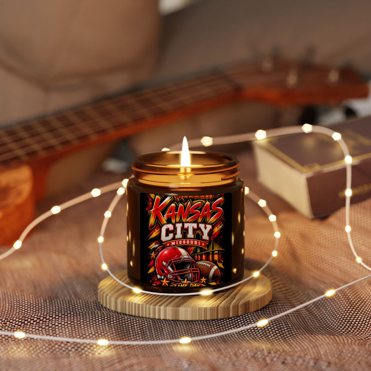 Kansas City Football Soy Candle (Amber Jar)