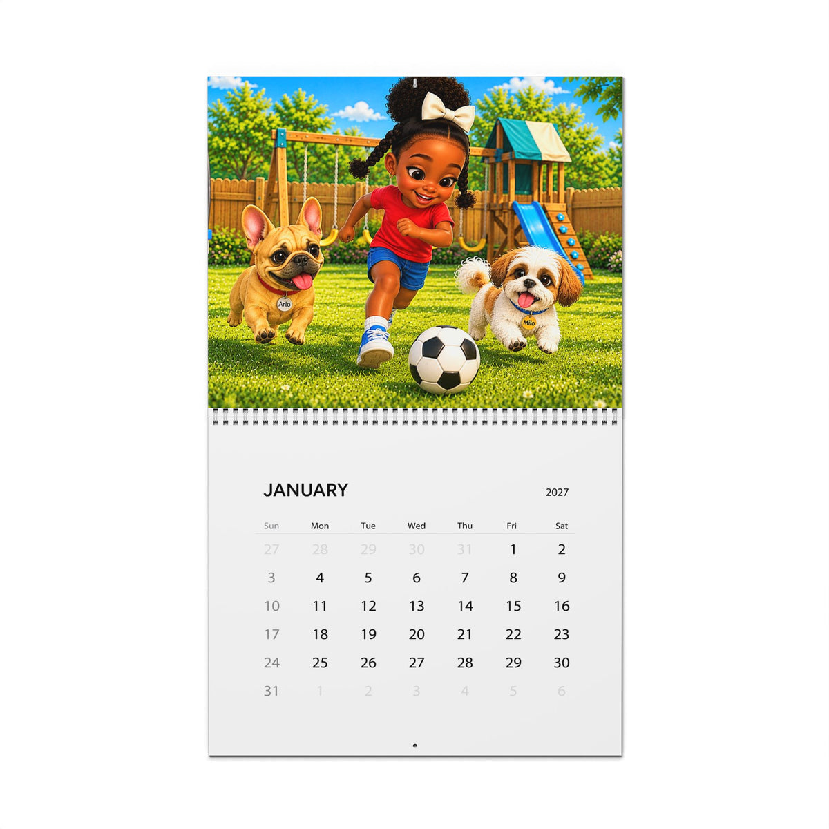 Bria’s Backyard Fun 2027 Wall Calendar – 14″ × 11.5″
