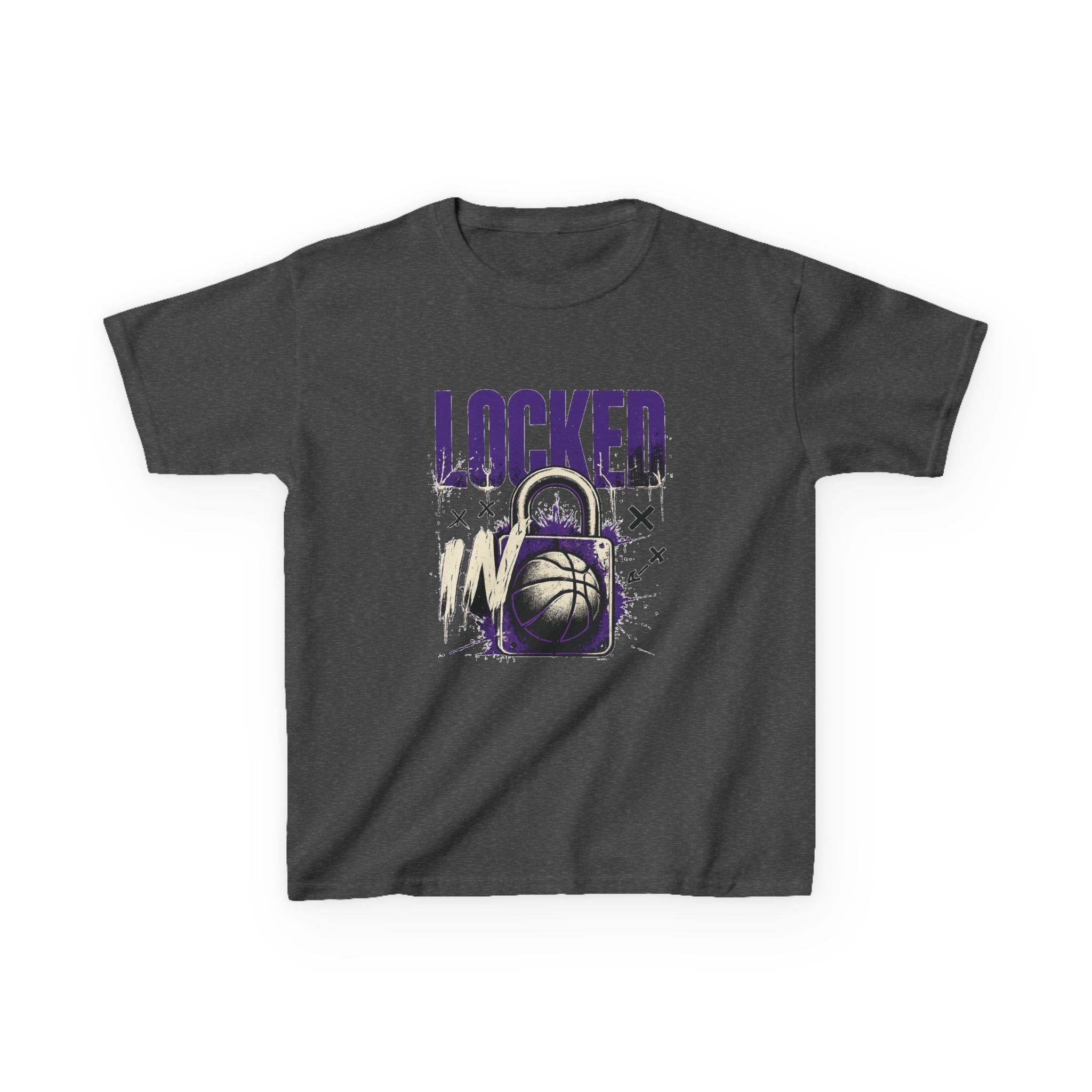 Locked In Basketball Kids Heavy Cotton T-Shirt