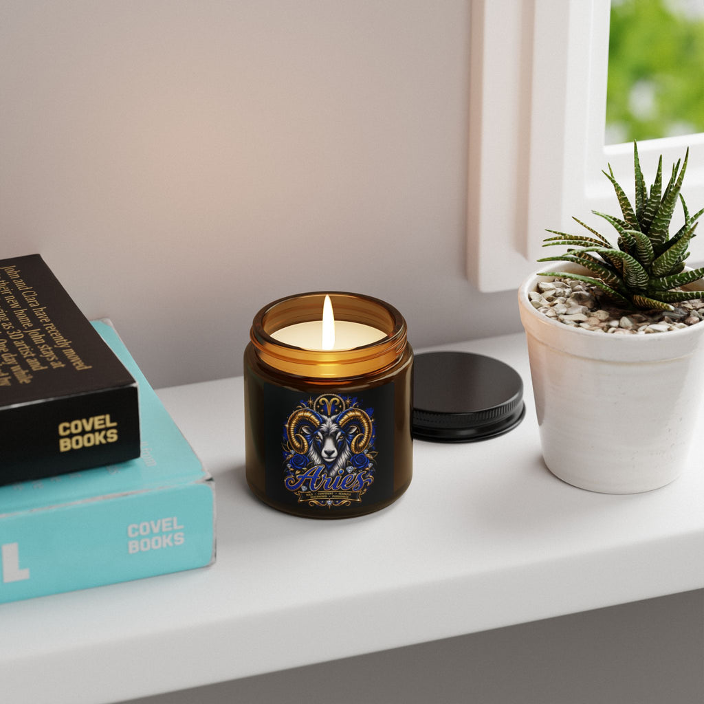 Aries Soy Candle (4oz, Amber Jar)