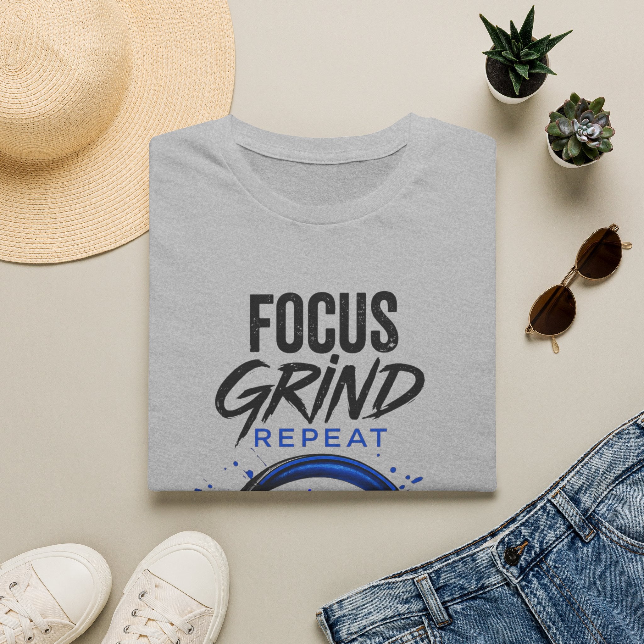 Focus Grind Repeat Unisex T-Shirt