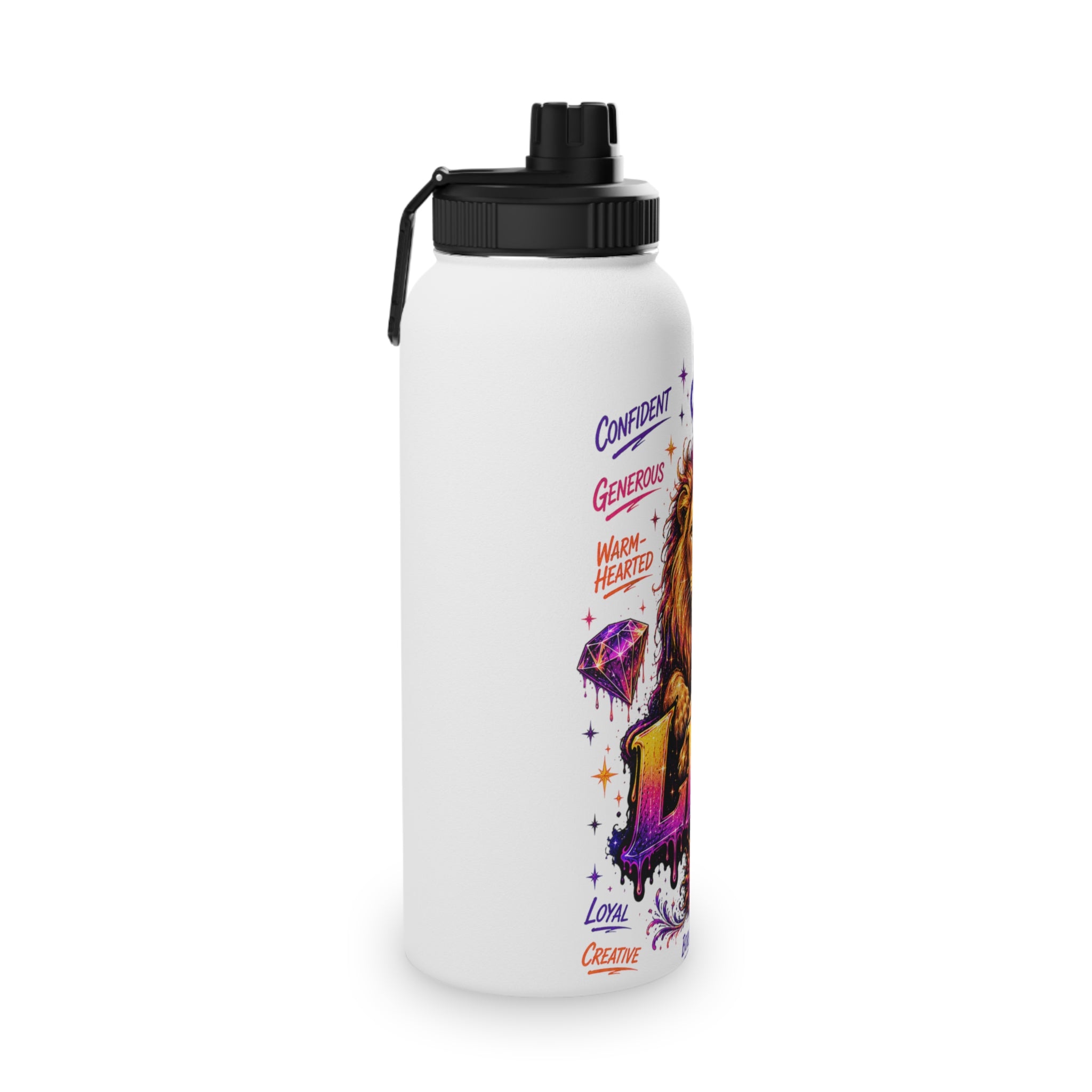 Leo Stainless Steel Water Bottle, Sports Lid