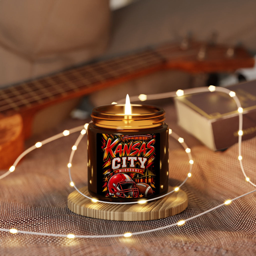 Kansas City Football Soy Candle (4oz, Amber Jar)