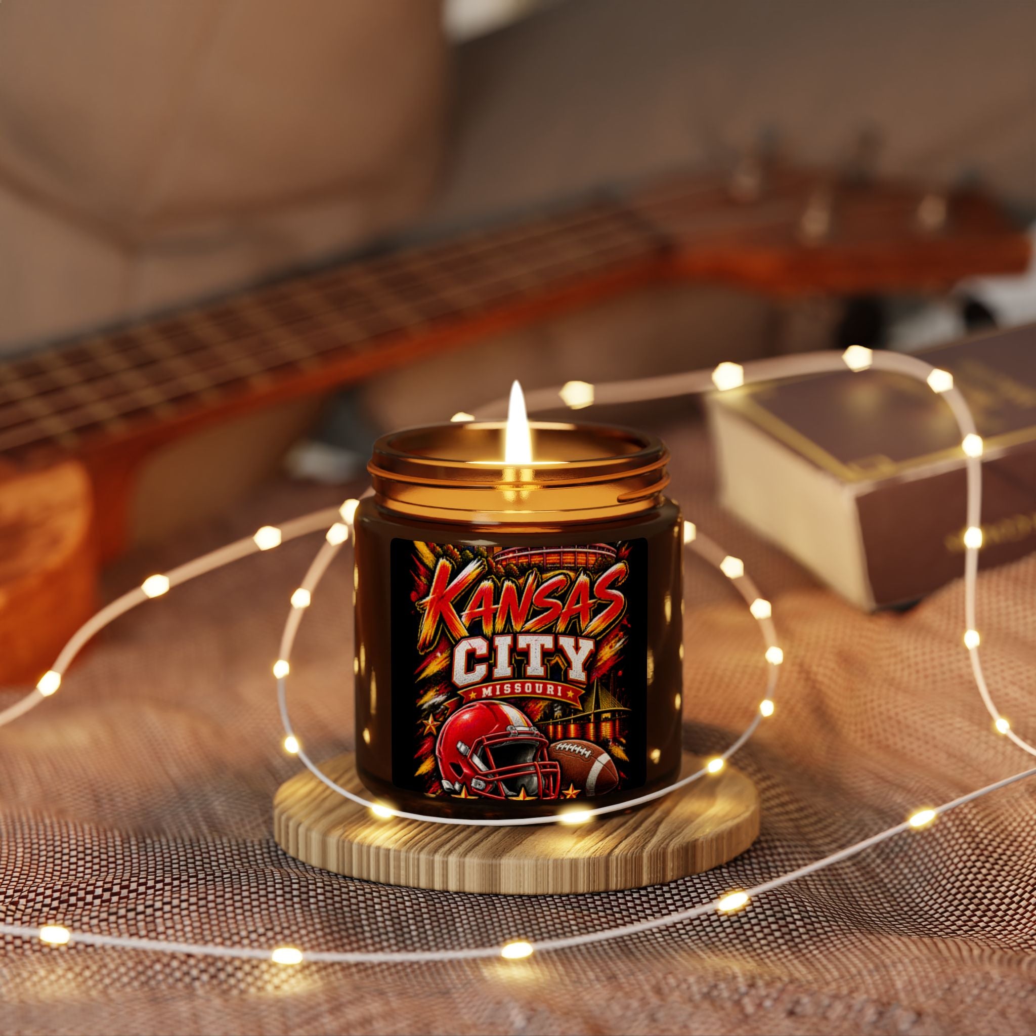 Kansas City Football Soy Candle (4oz, Amber Jar)