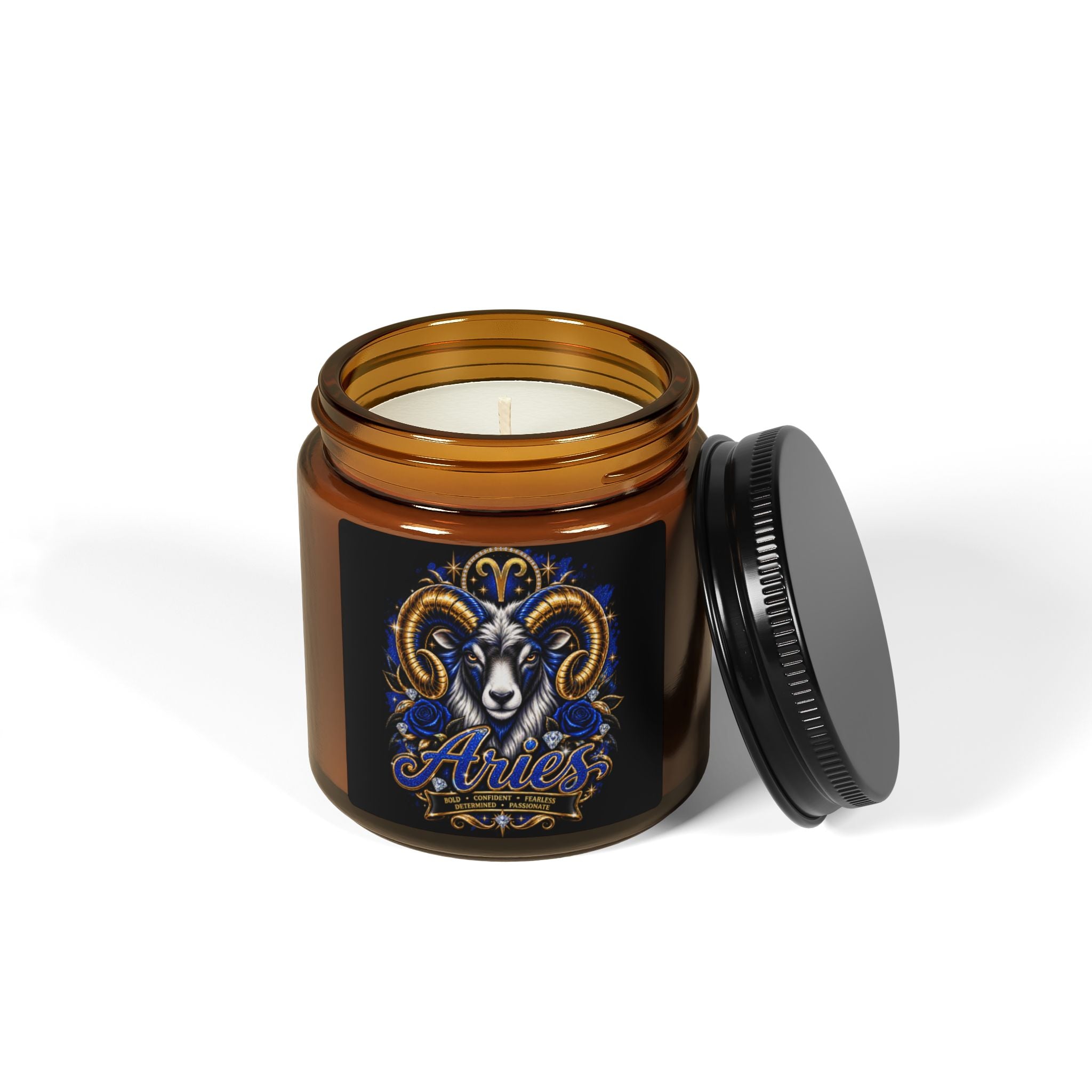 Aries Soy Candle (4oz, Amber Jar)