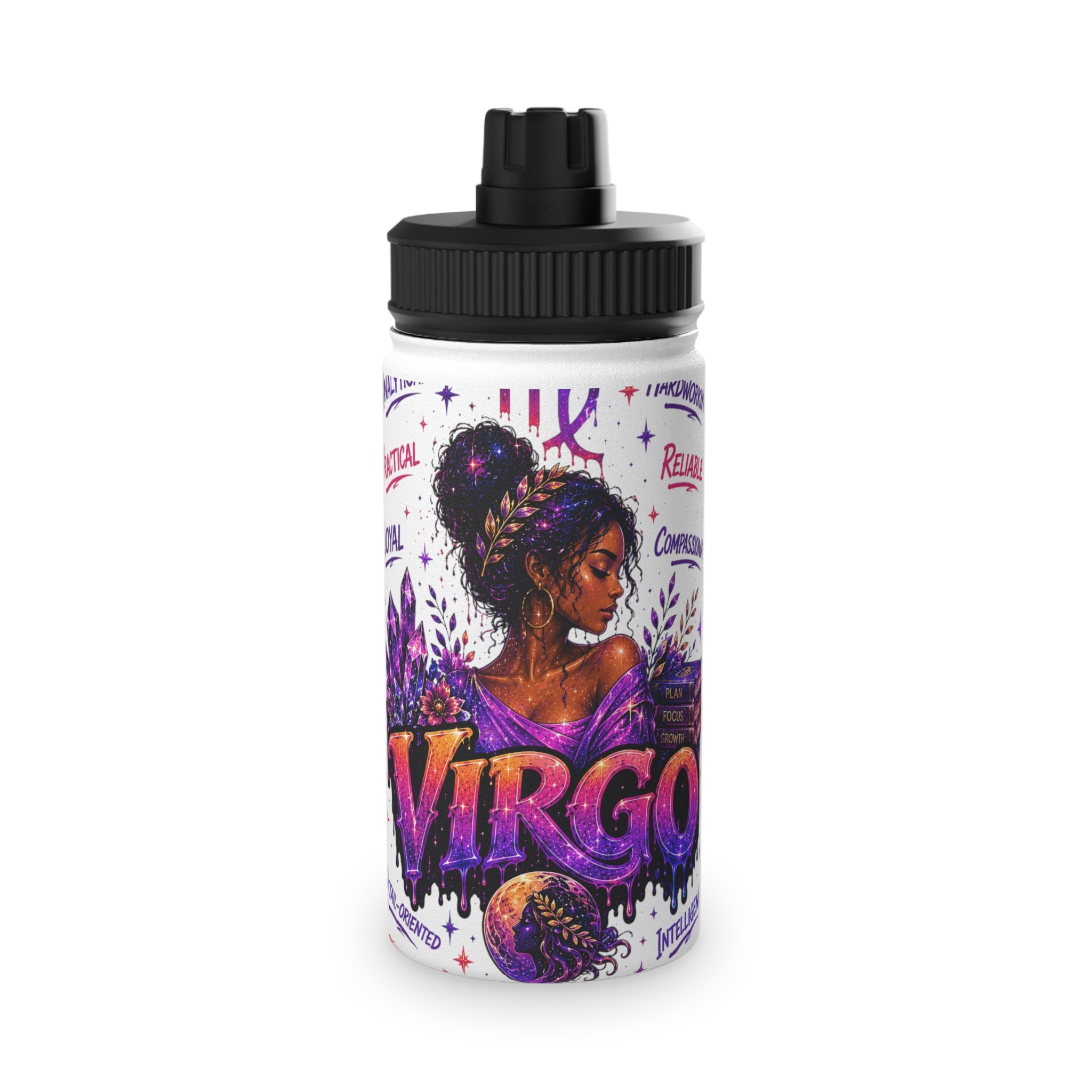 Virgo Stainless Steel Water Bottle, Sports Lid