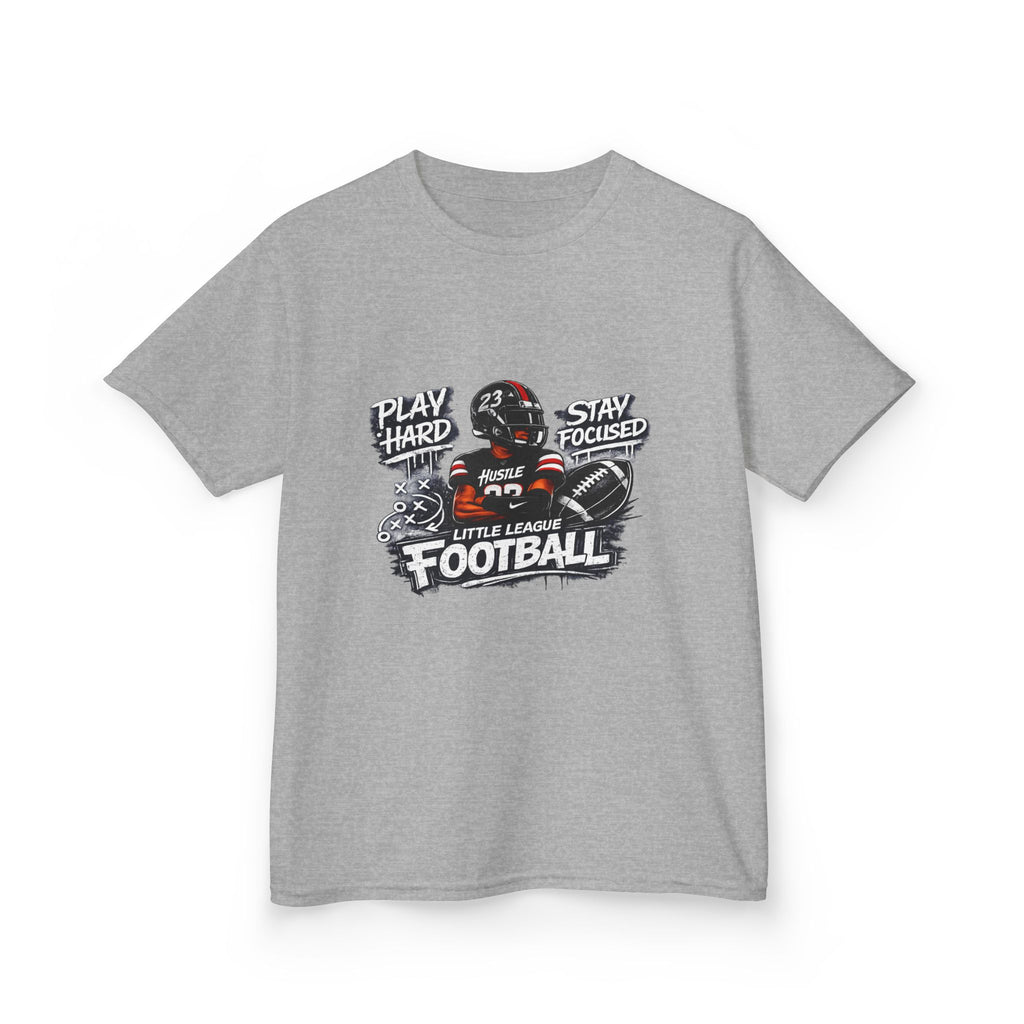 Play Hard Stay Focused Little League Football Kids T-Shirt