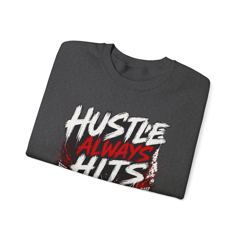 Hustle Always Hits Football Crewneck Sweatshirt