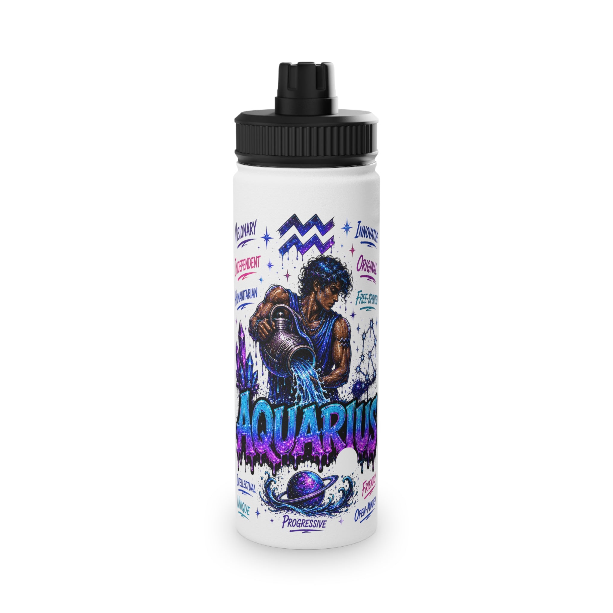 Aquarius Stainless Steel Water Bottle, Sports