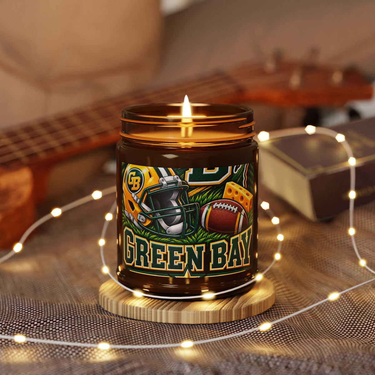 Green Bay Football Soy Candle (Amber Jar)