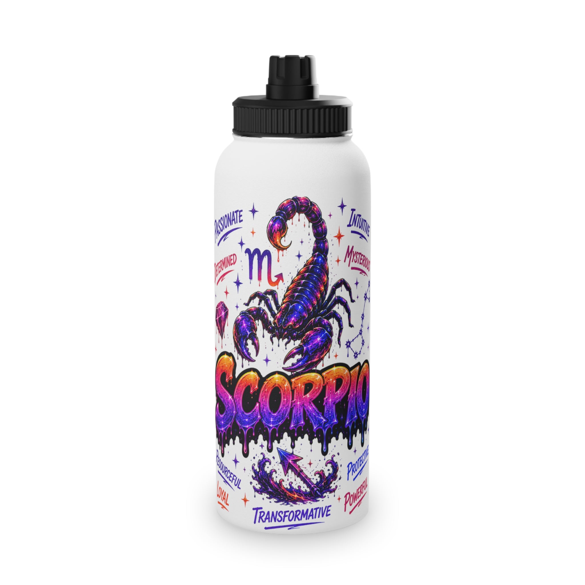 Scorpio Stainless Steel Water Bottle, Sports Lids