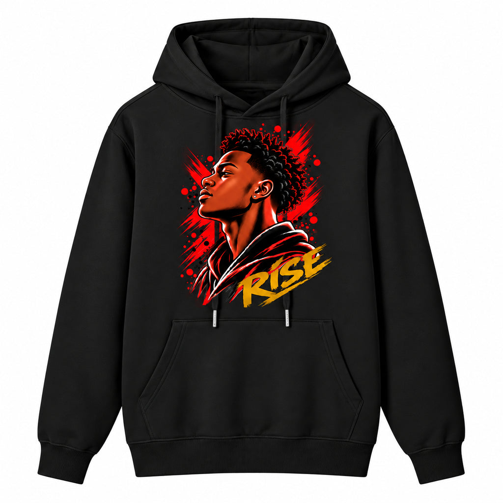 RISE Red Graphic Heavyweight Unisex Cotton Hoodie