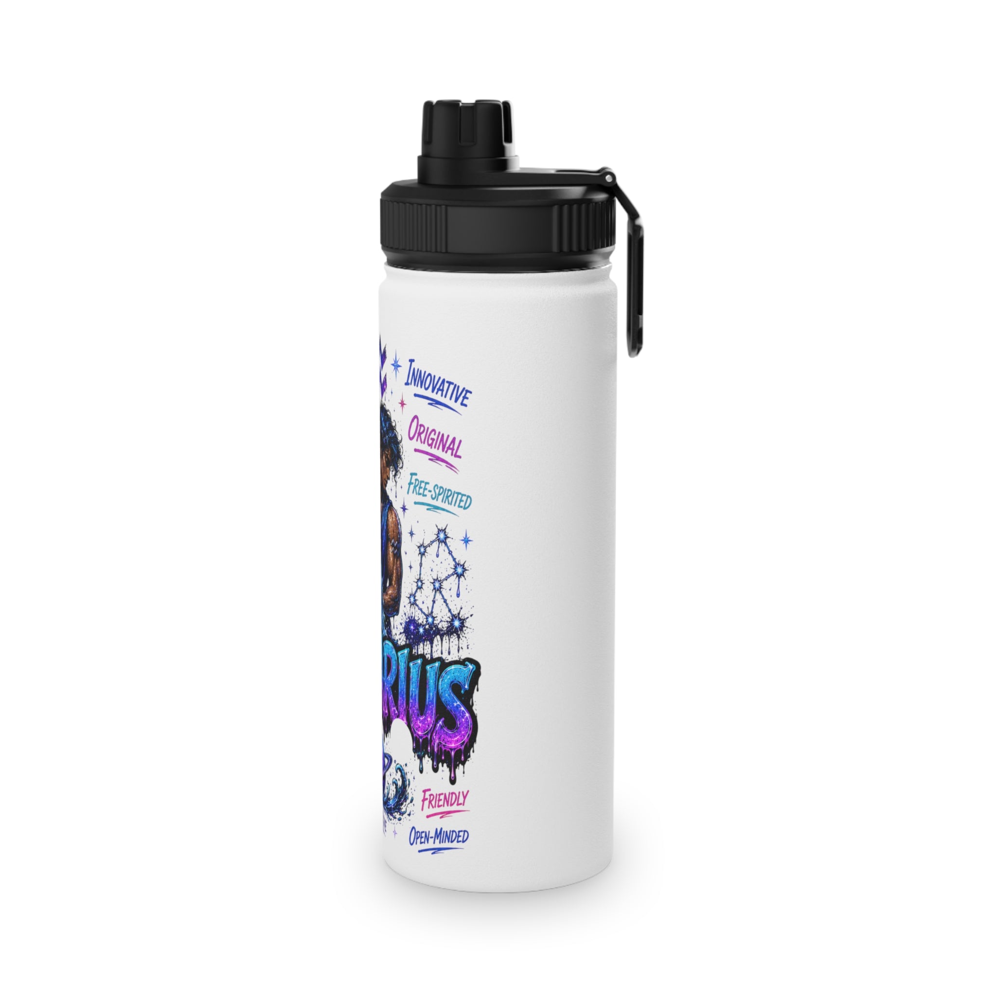 Aquarius Stainless Steel Water Bottle, Sports