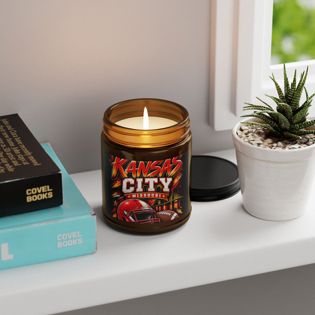 Kansas City Football Soy Candle (Amber Jar)