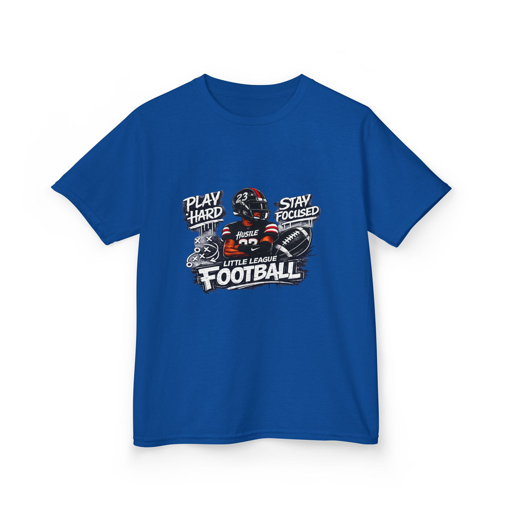 Play Hard Stay Focused Little League Football Kids T-Shirt