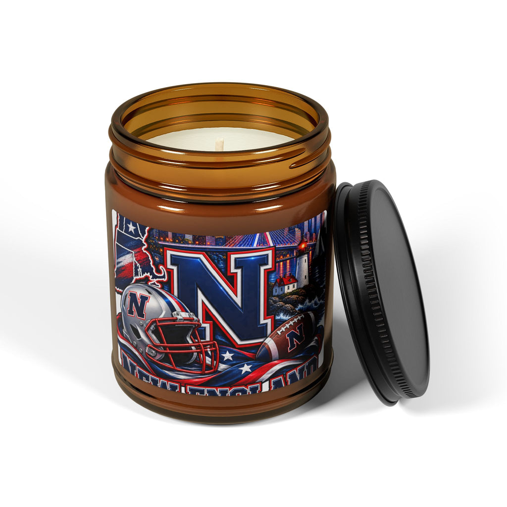New England Football Soy Candle (Amber Jar)