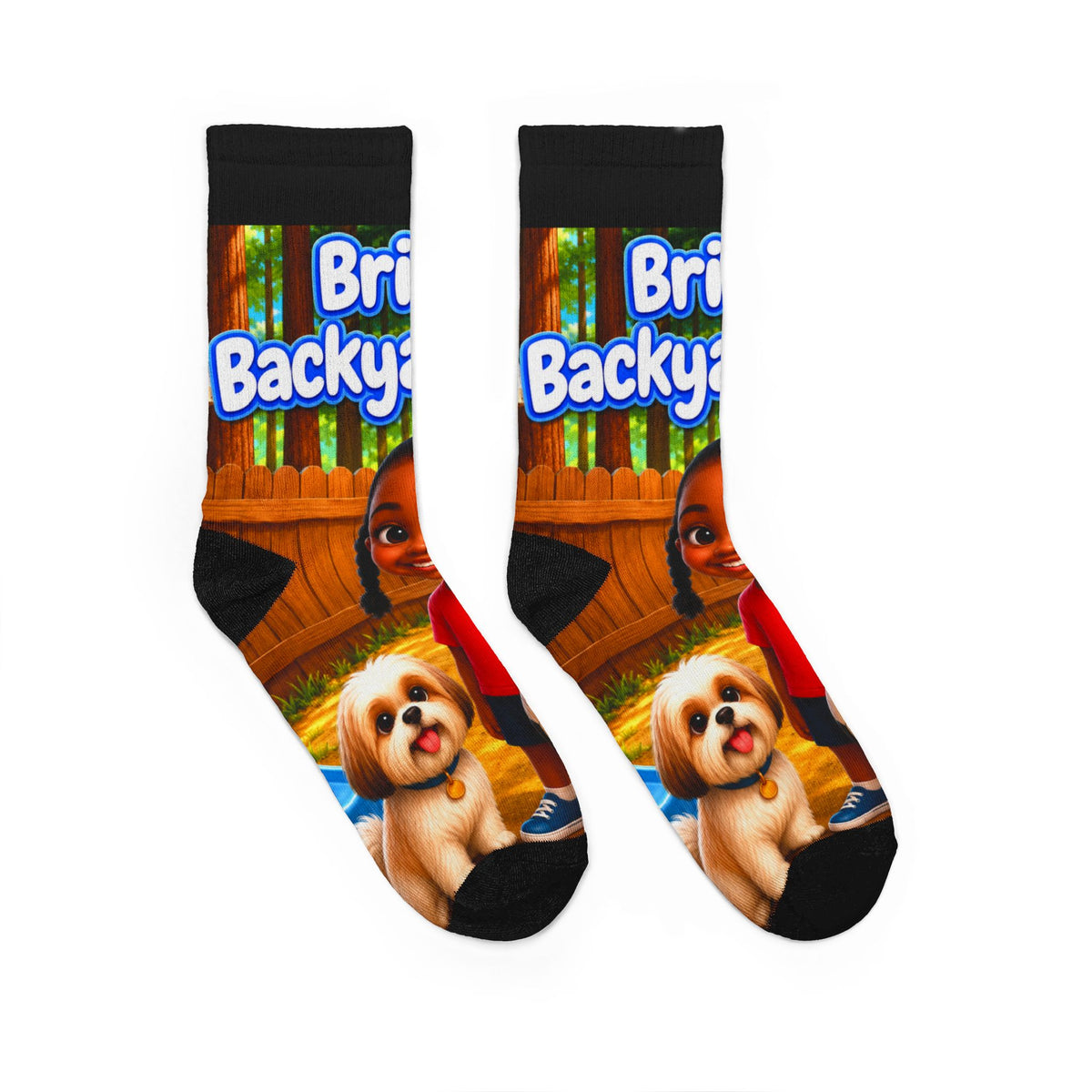 Bria’s Backyard Fun Unisex Padded Crew Socks