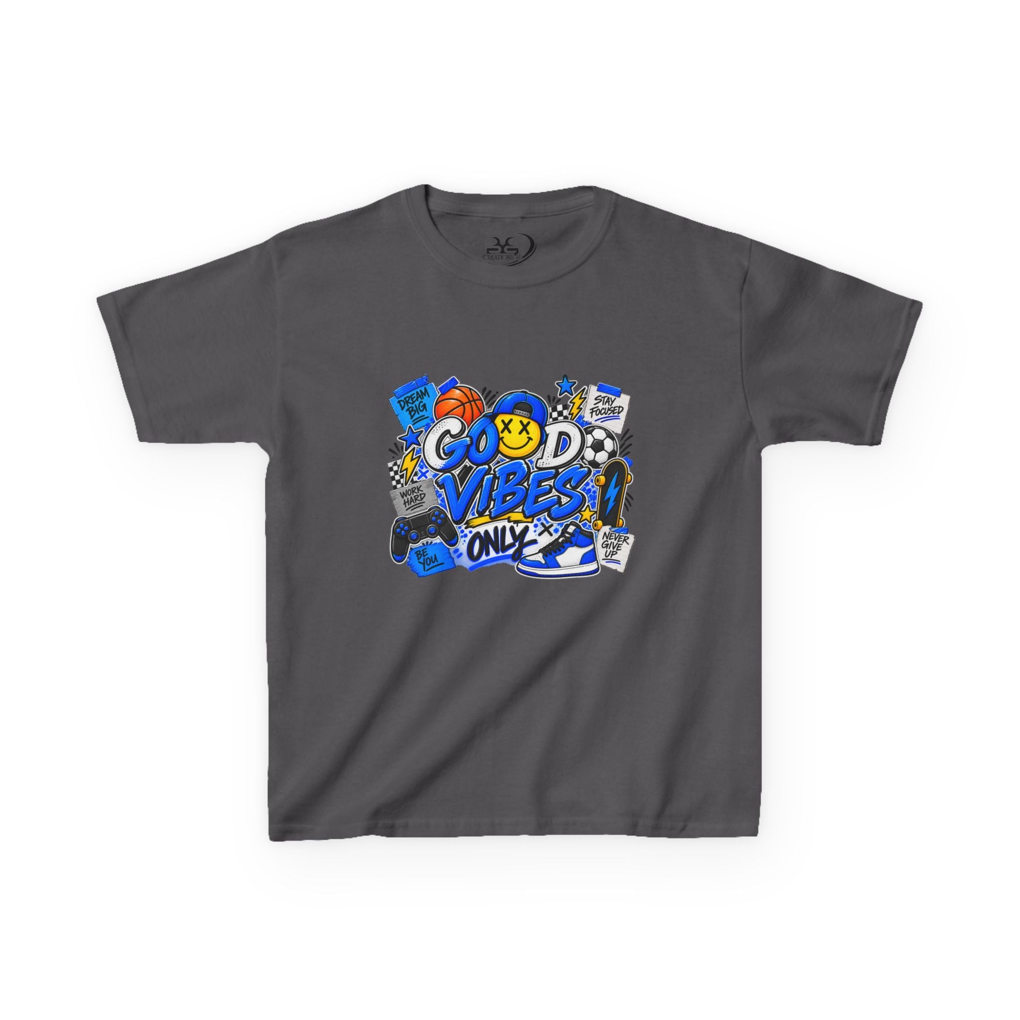 Boys Good Vibes Heavy Cotton Kids T-Shirt