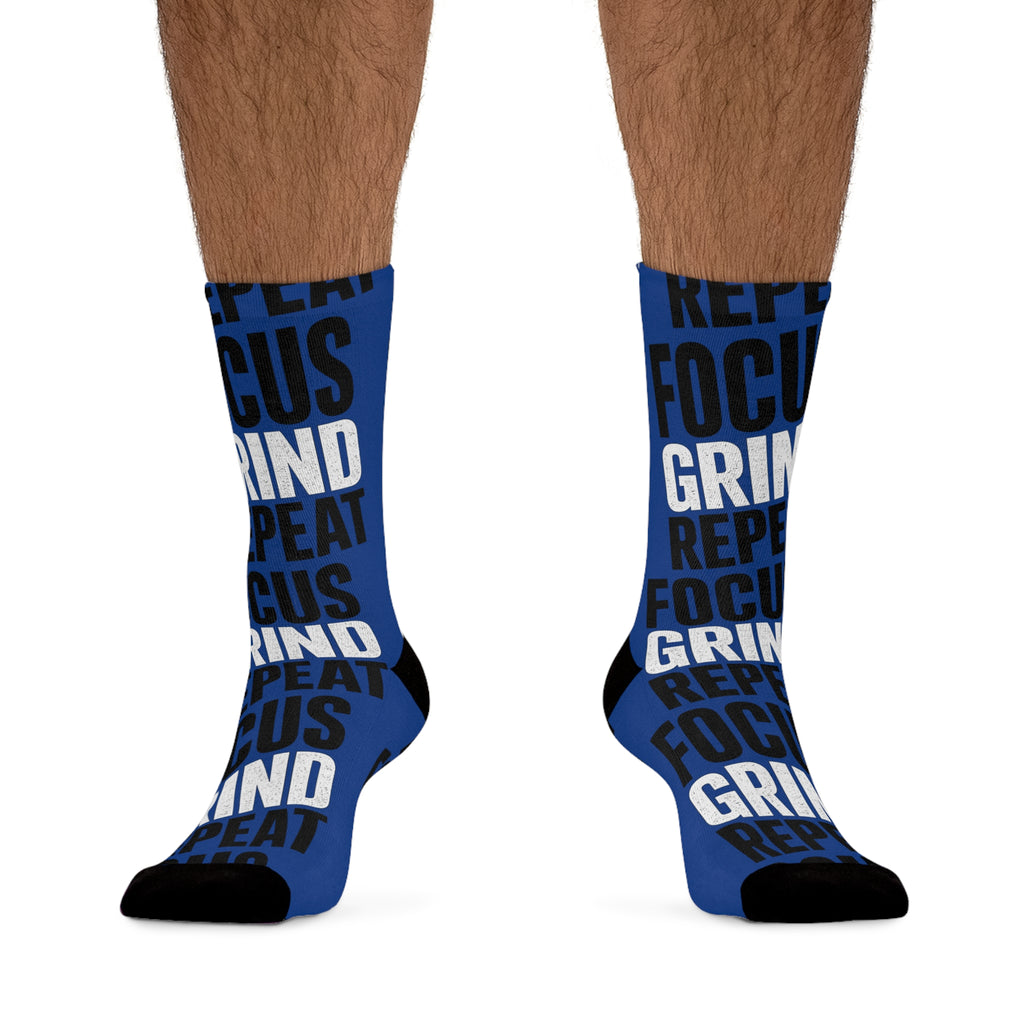 Unisex Focus Grind and Repeat Poly Socks