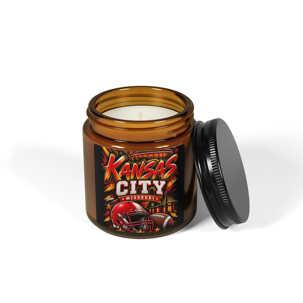 Kansas City Football Soy Candle (4oz, Amber Jar)