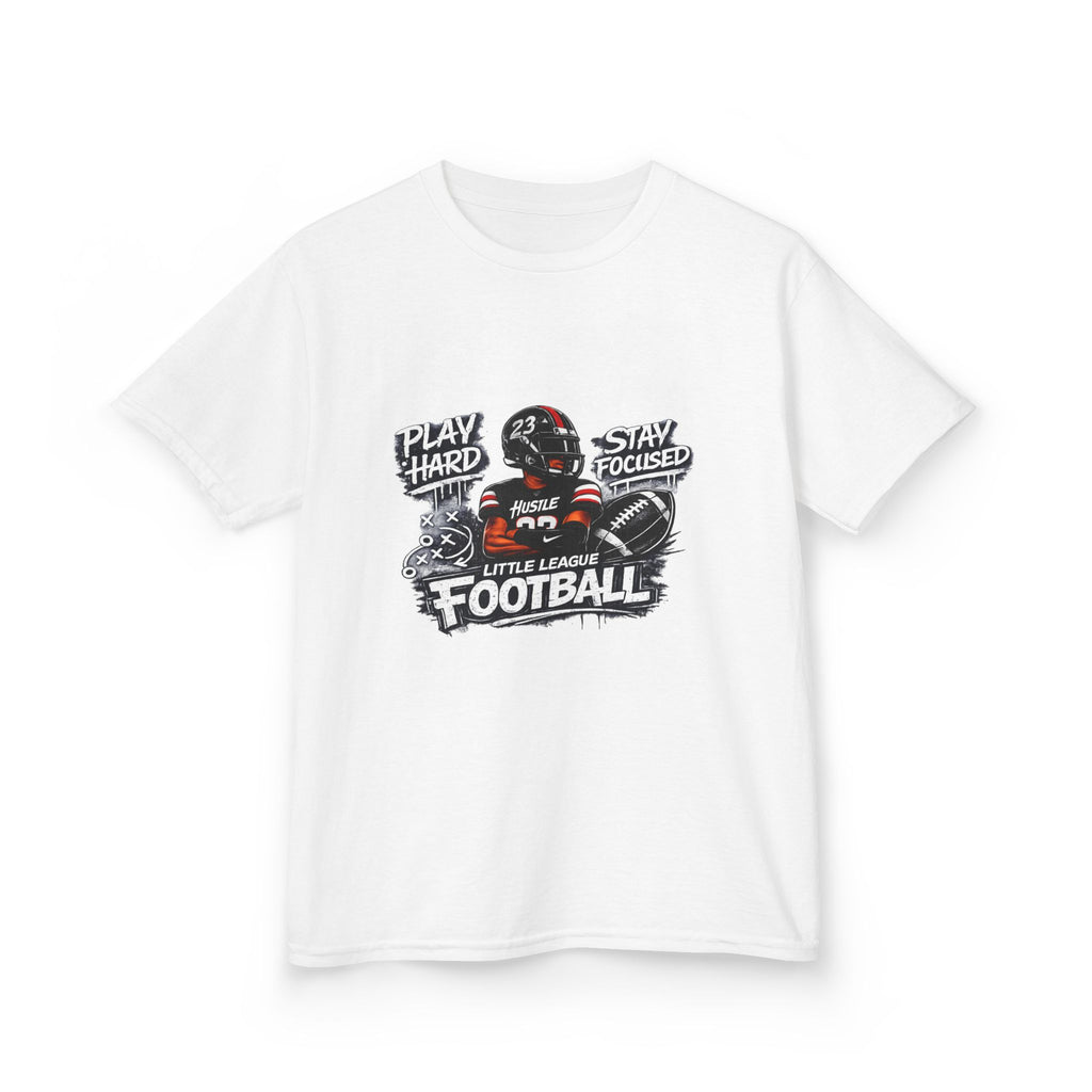 Play Hard Stay Focused Little League Football Kids T-Shirt