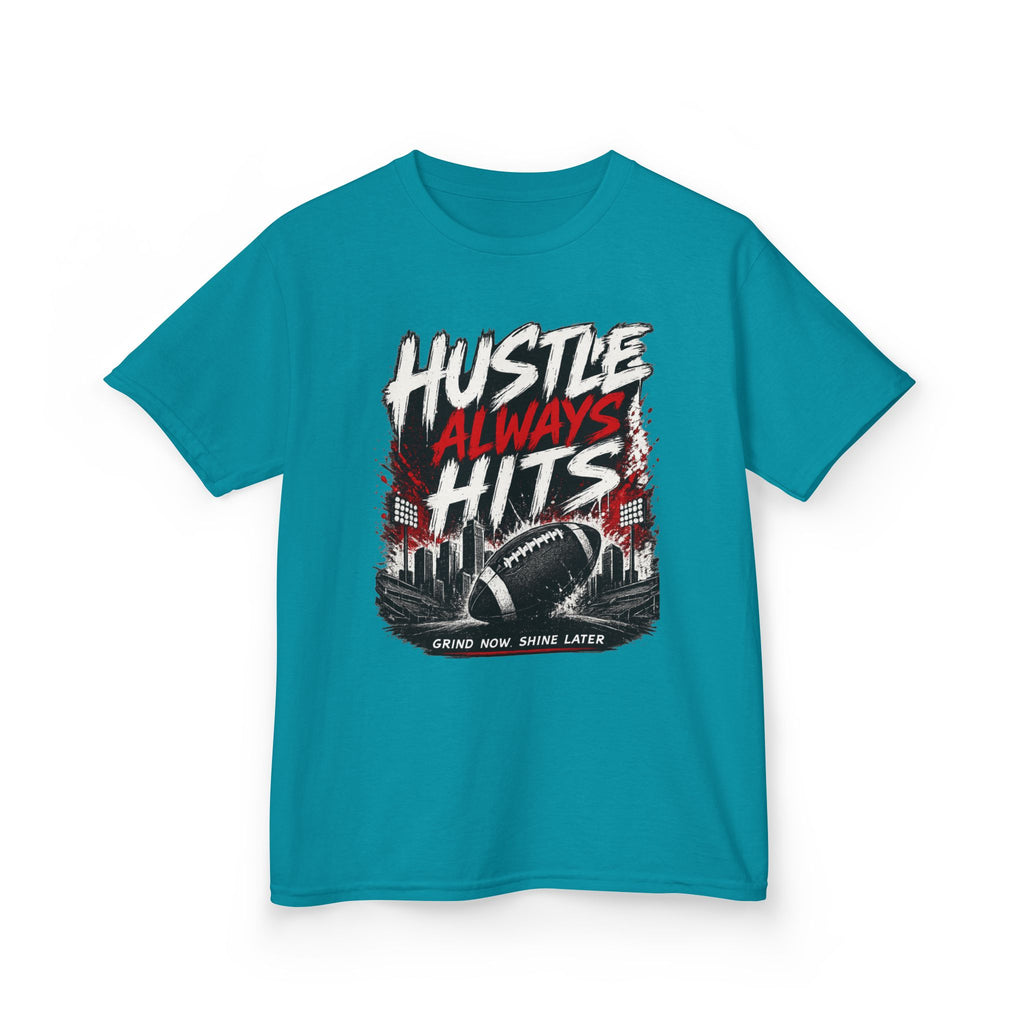 Hustle Always Hits Kids Football T-Shirt