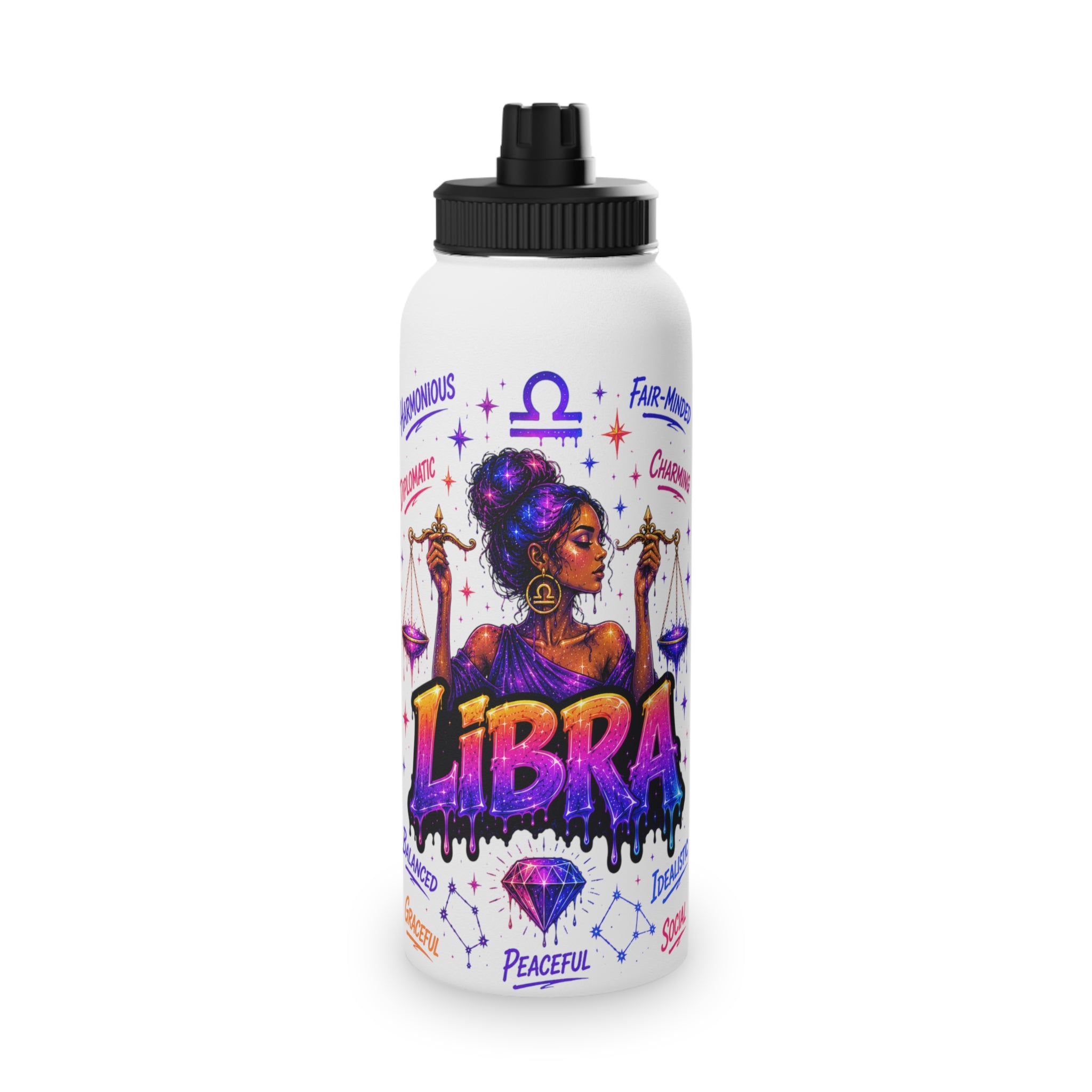 Libra Stainless Steel Water Bottle, Sports Lid