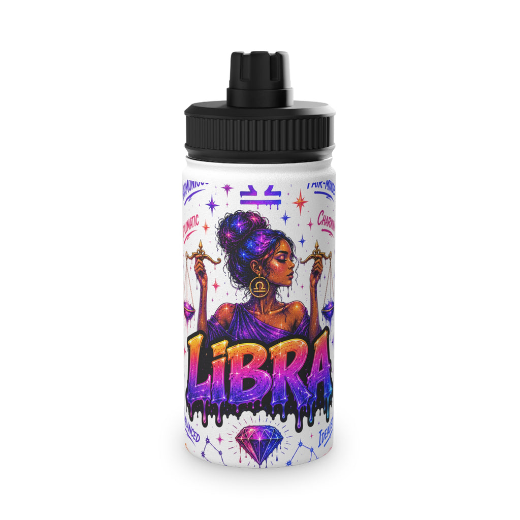 Libra Stainless Steel Water Bottle, Sports Lid