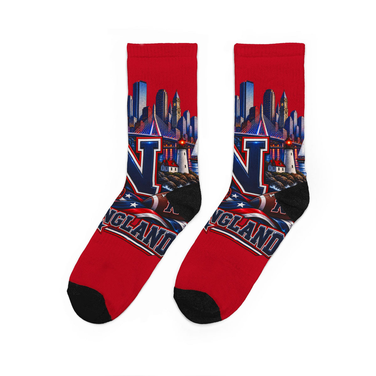 New England Unisex Padded Crew Socks