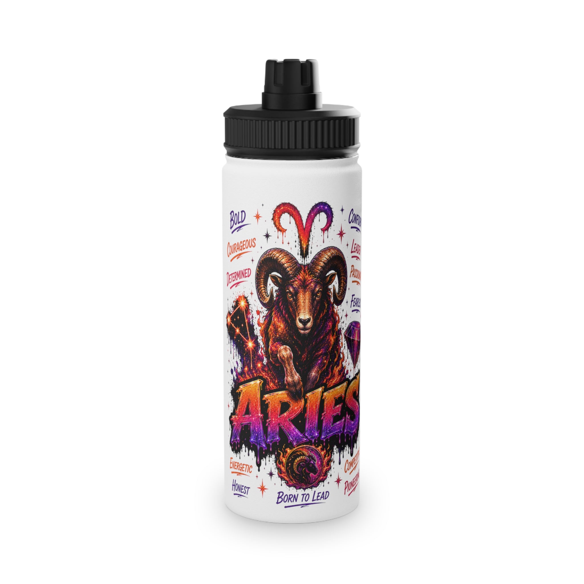 Aries Stainless Steel Water Bottle, Sports Lid