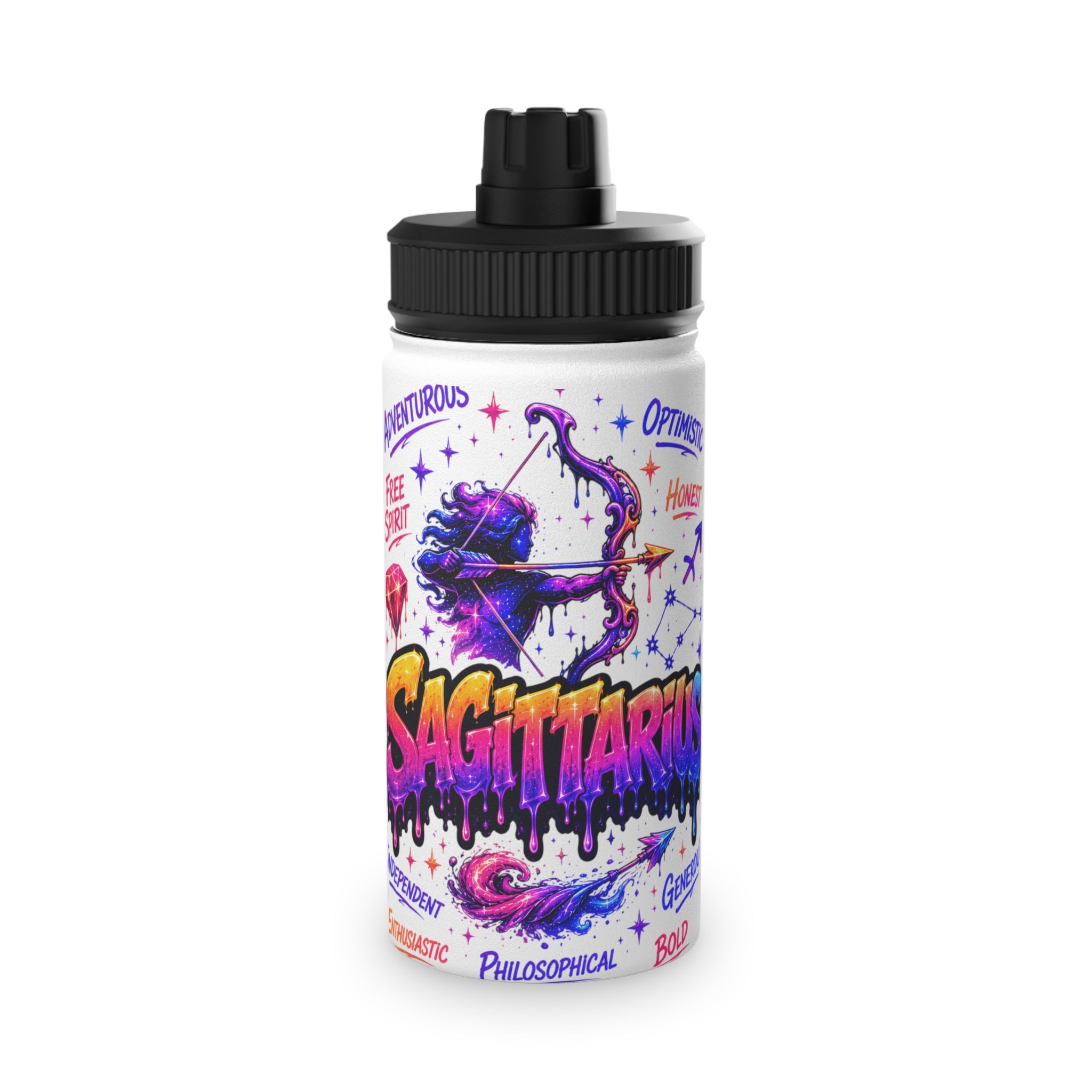 Sagittarius Stainless Steel Water Bottle, Sports Lid