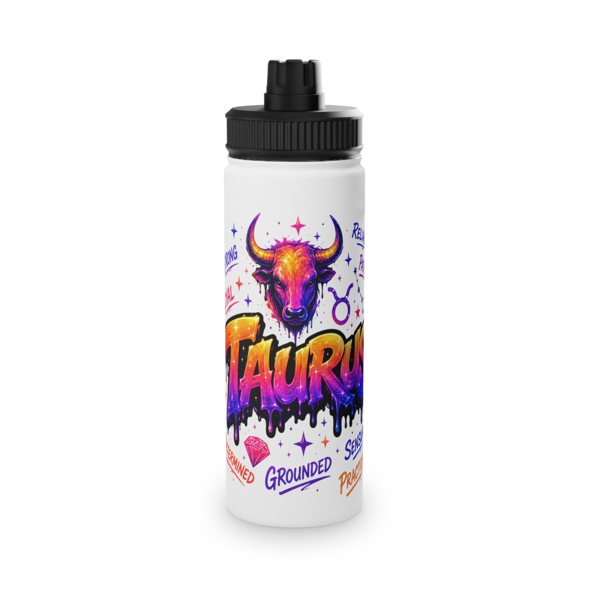 Taurus Stainless Steel Water Bottle, Sports Lid