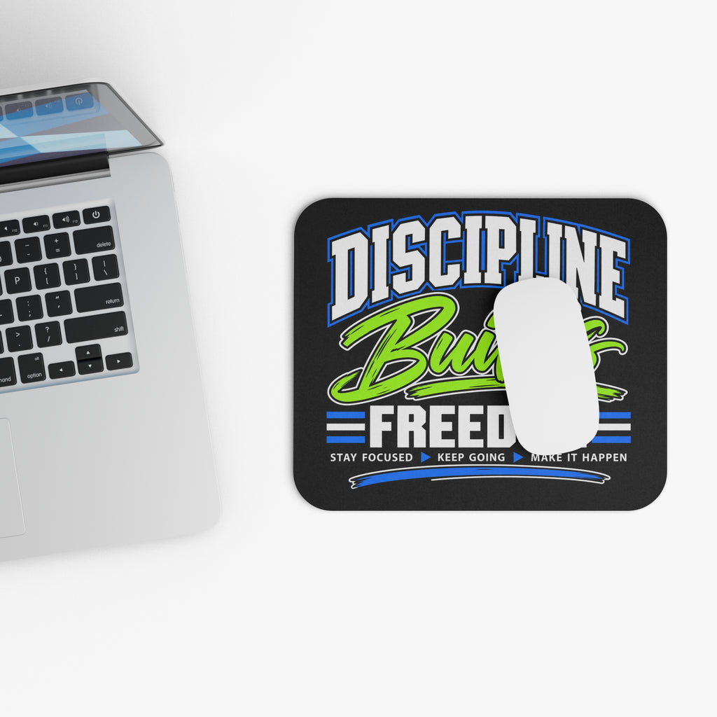 Discipline Builds Freedom Mouse Pad- Black/Green
