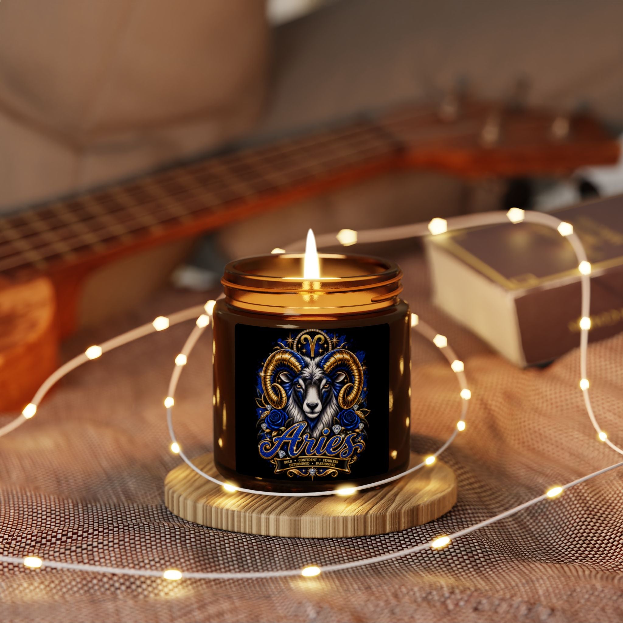 Aries Soy Candle (4oz, Amber Jar)