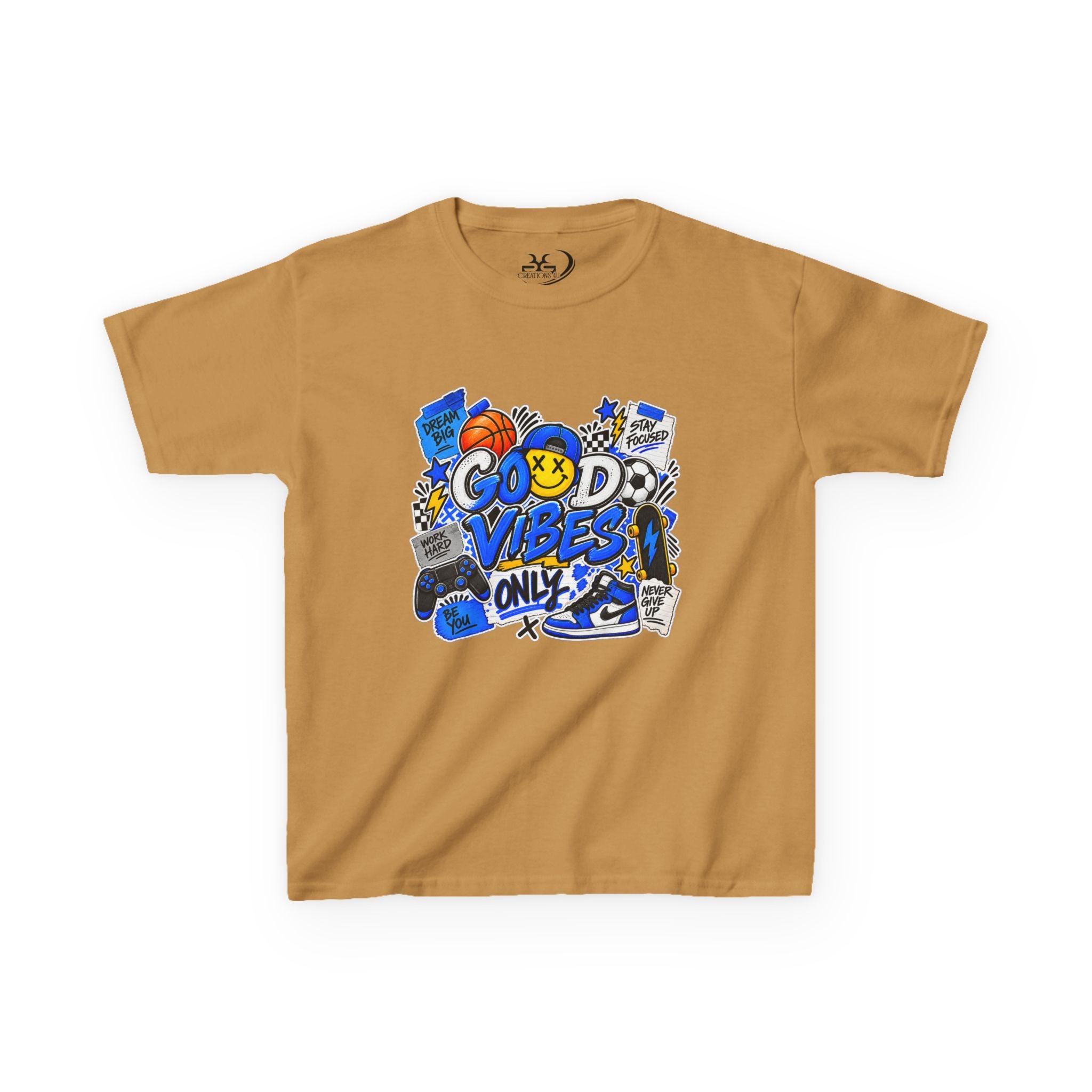 Boys Good Vibes Heavy Cotton Kids T-Shirt
