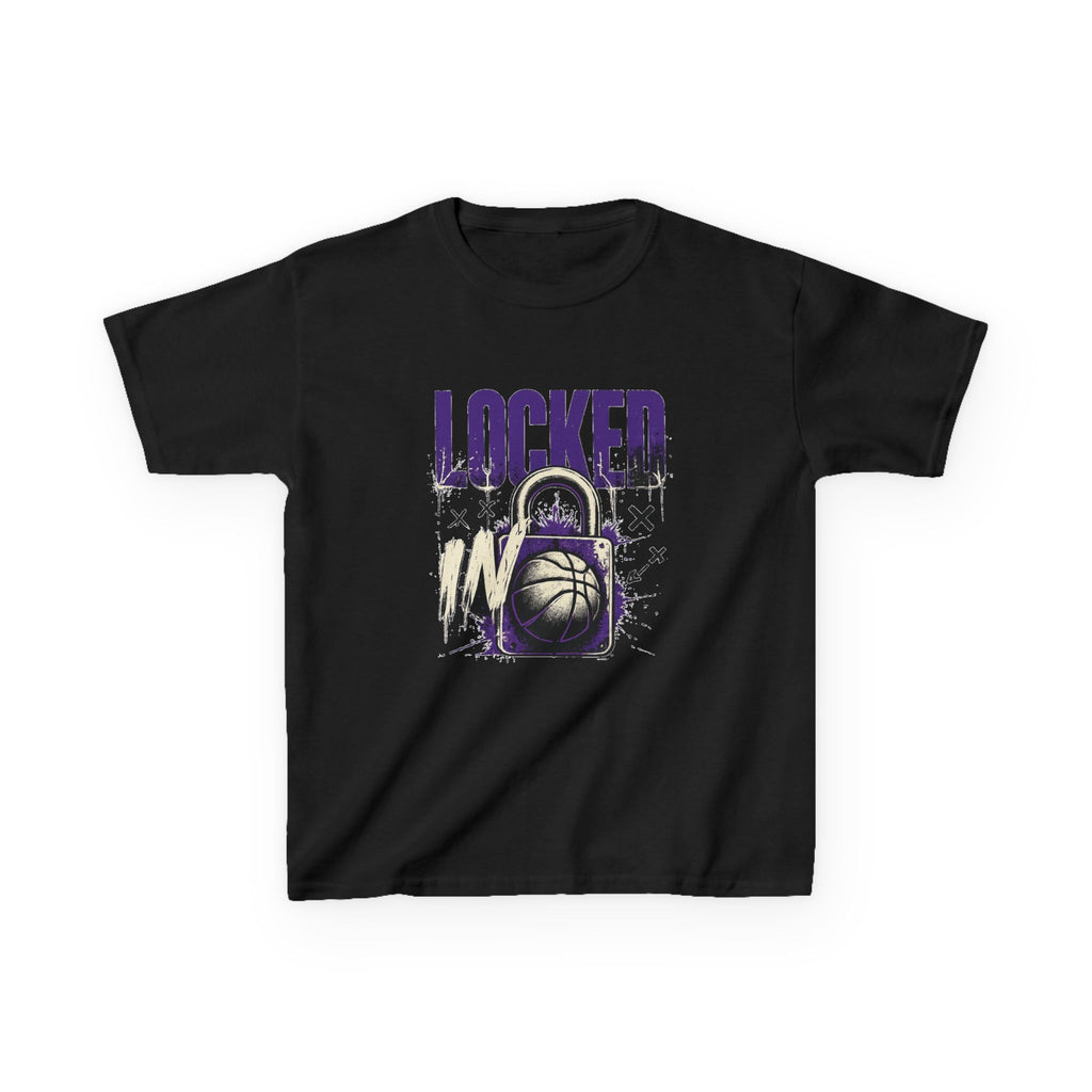 Locked In Basketball Kids Heavy Cotton T-Shirt