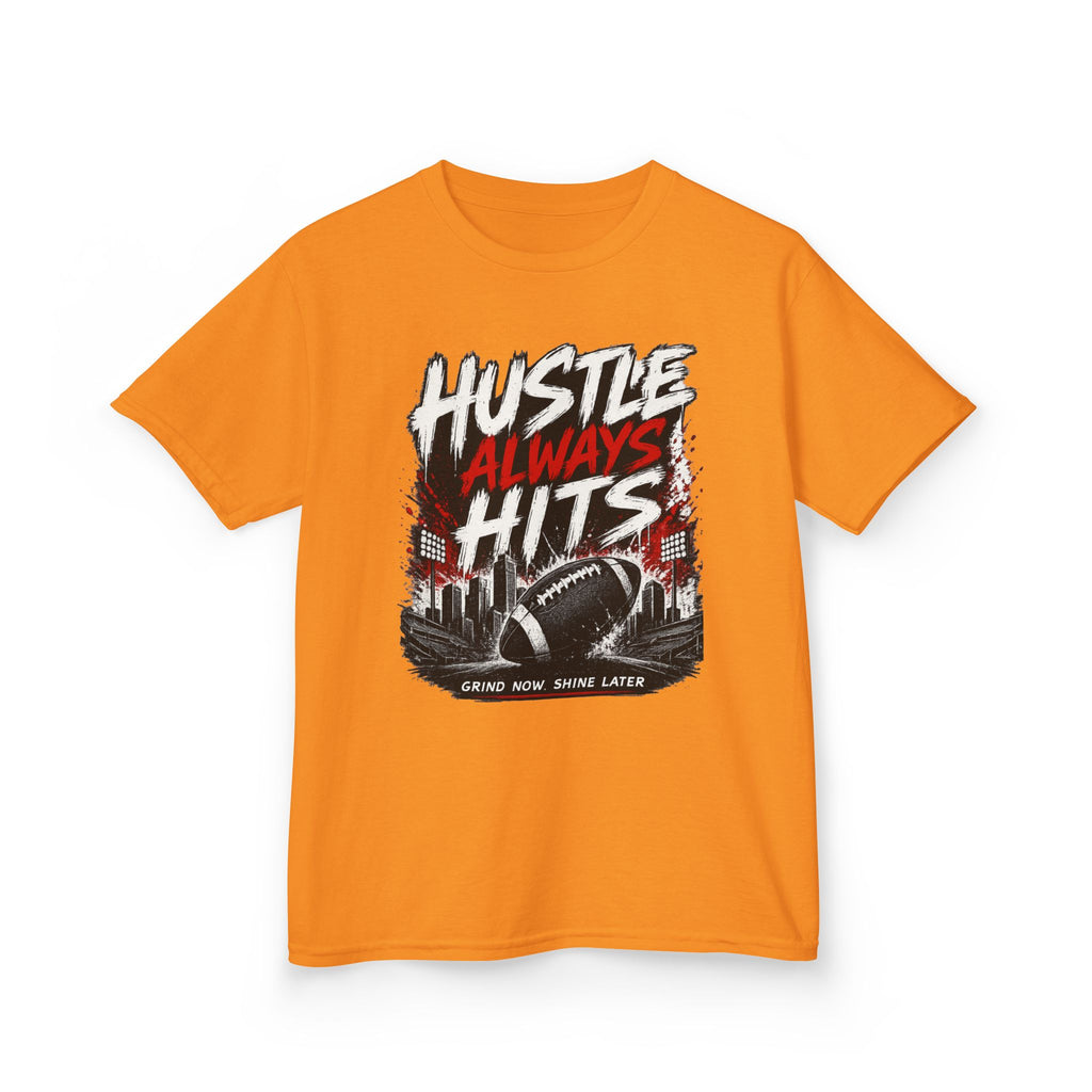 Hustle Always Hits Kids Football T-Shirt
