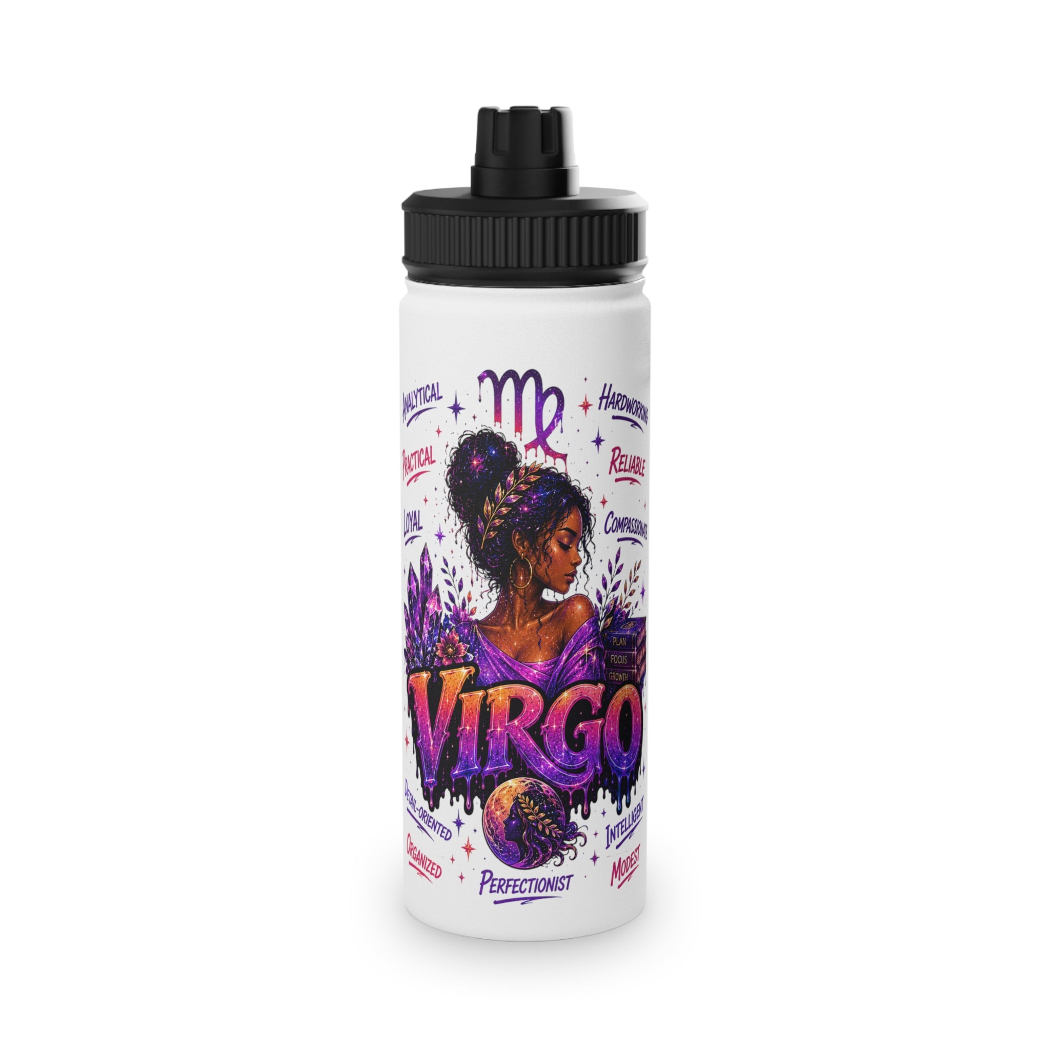 Virgo Stainless Steel Water Bottle, Sports Lid