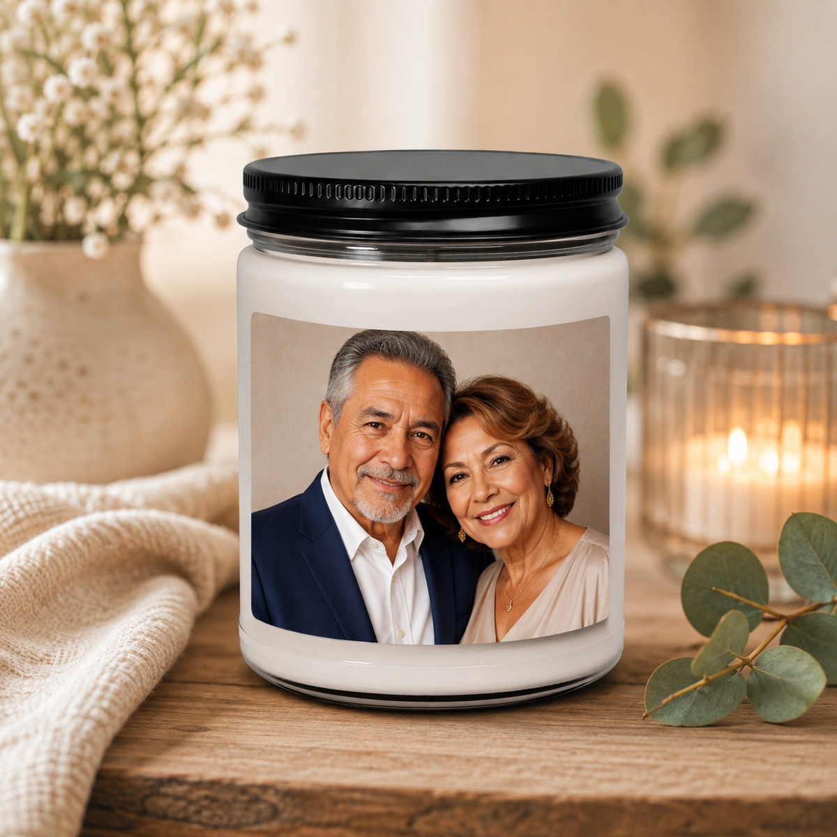Personalized Photo Scented Soy Candle, 9oz