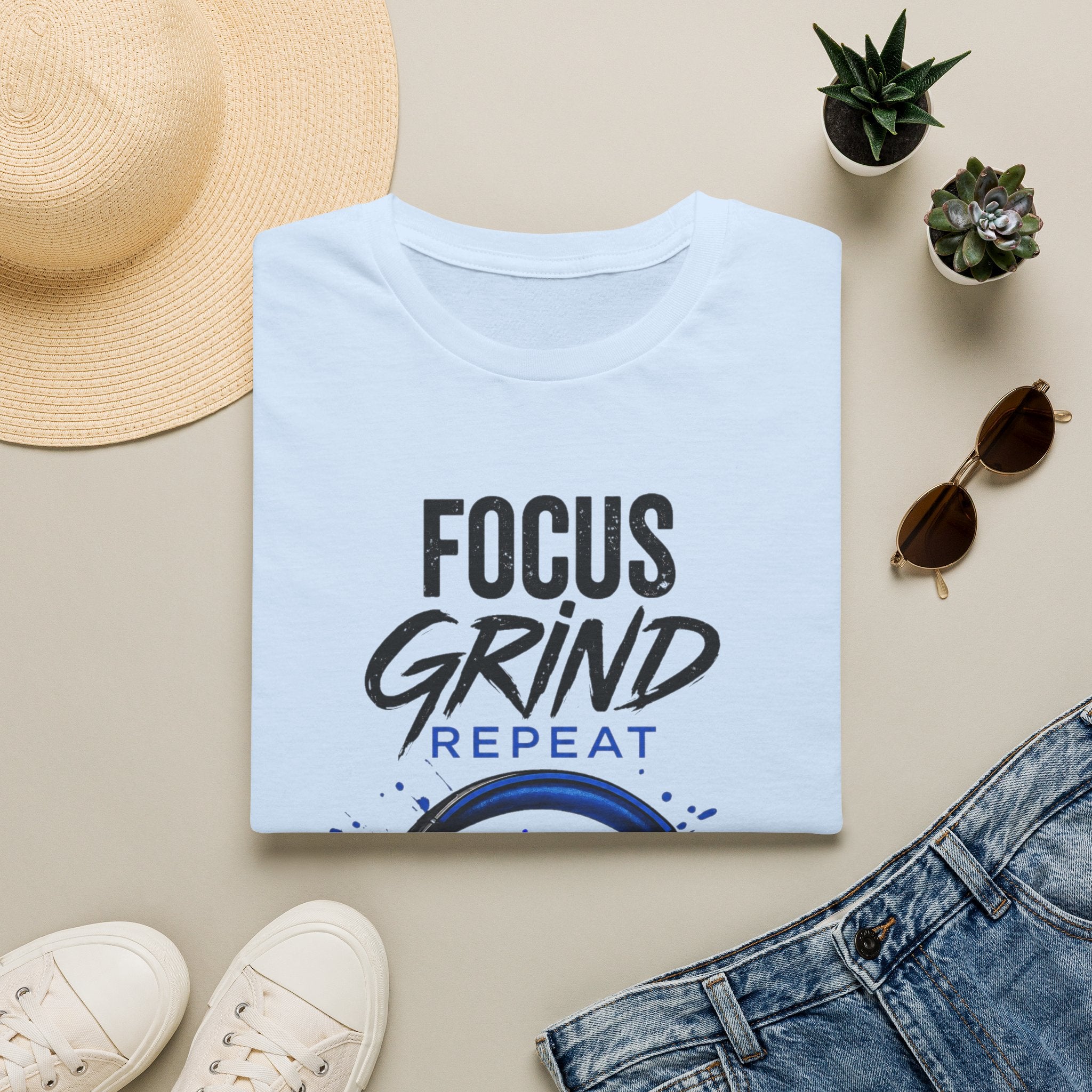 Focus Grind Repeat Unisex T-Shirt
