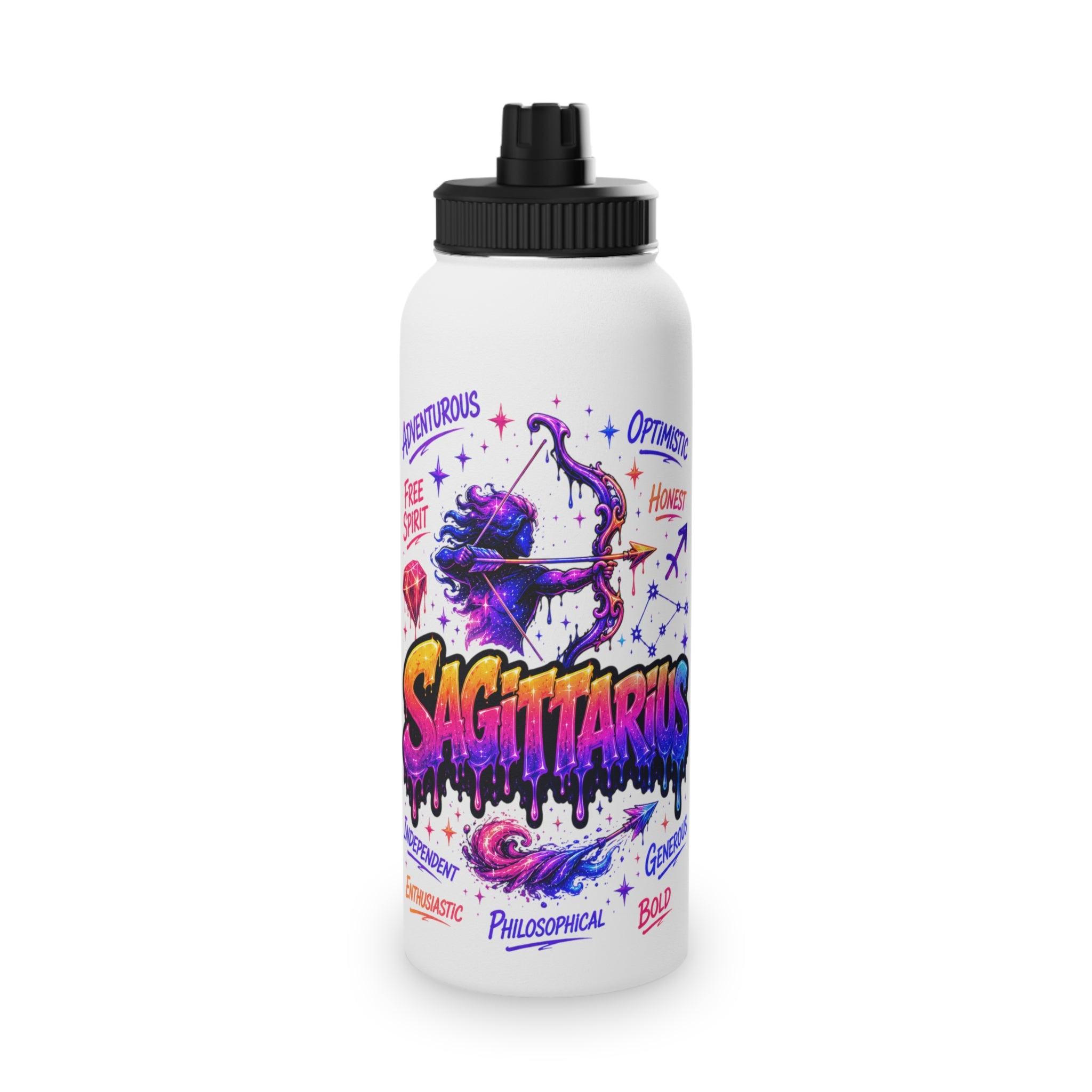 Sagittarius Stainless Steel Water Bottle, Sports Lid