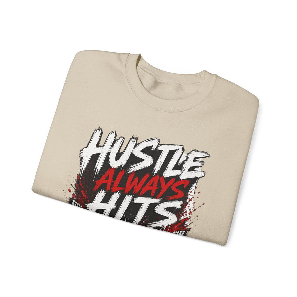 Hustle Always Hits Football Crewneck Sweatshirt