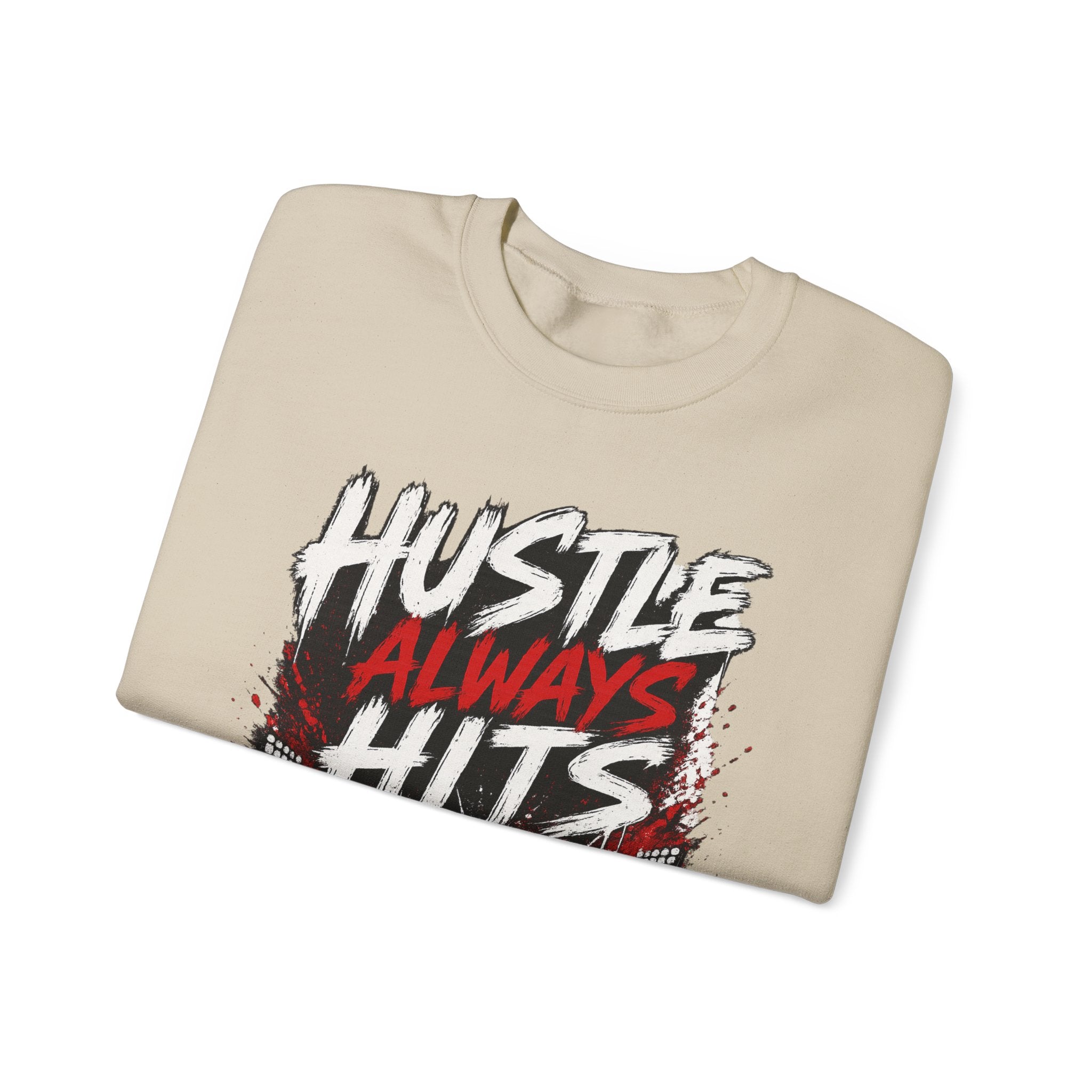 Hustle Always Hits Football Crewneck Sweatshirt