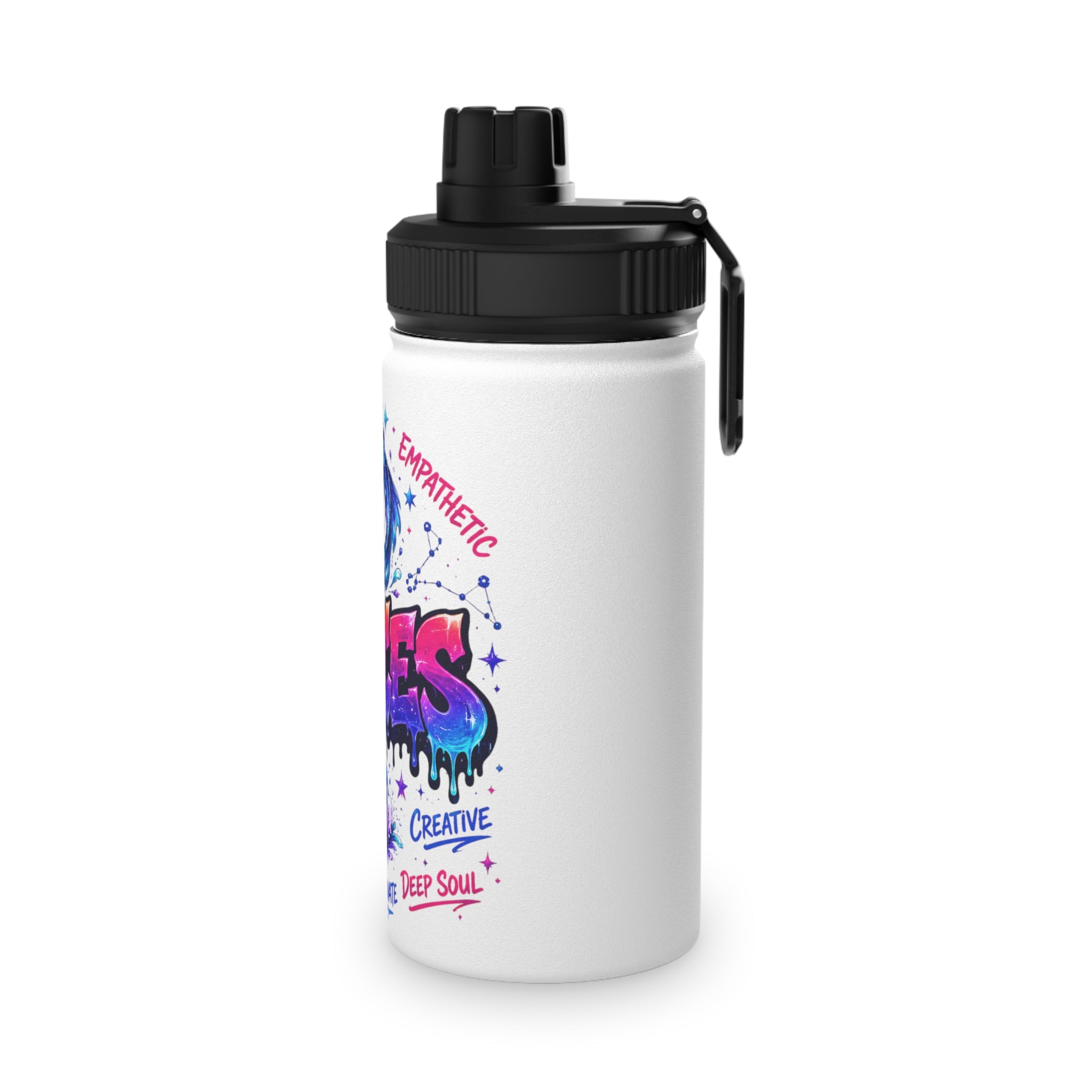 Pisces Stainless Steel Water Bottle, Sports Lid