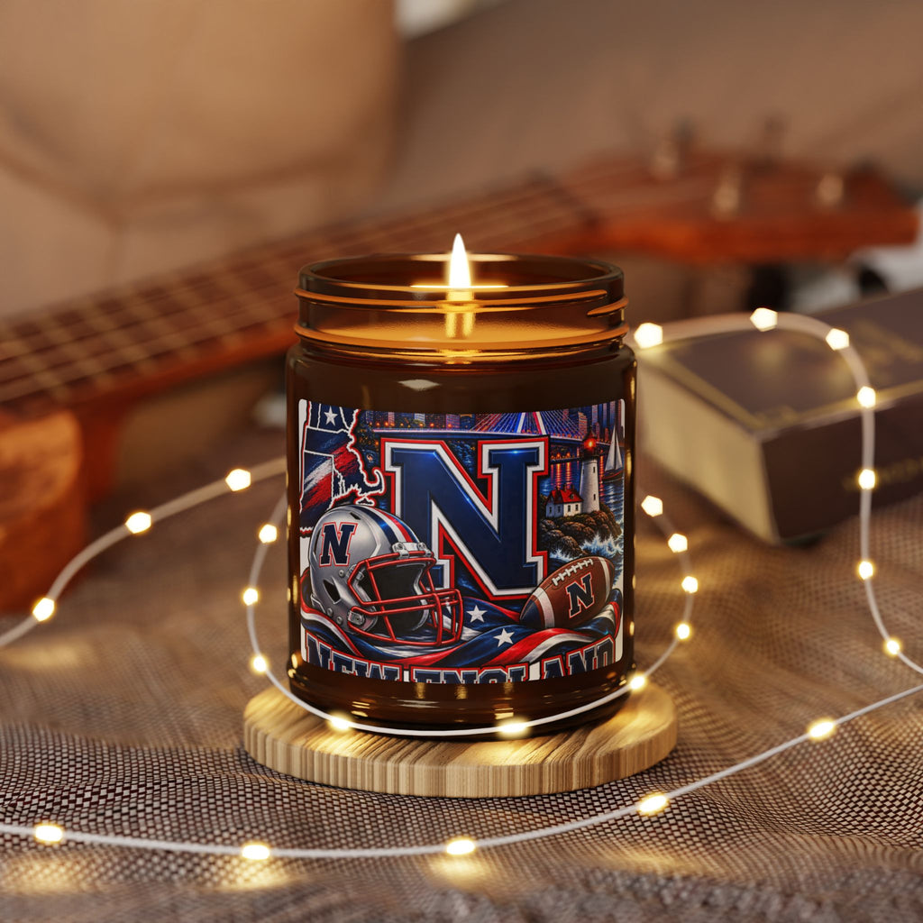 New England Football Soy Candle (Amber Jar)