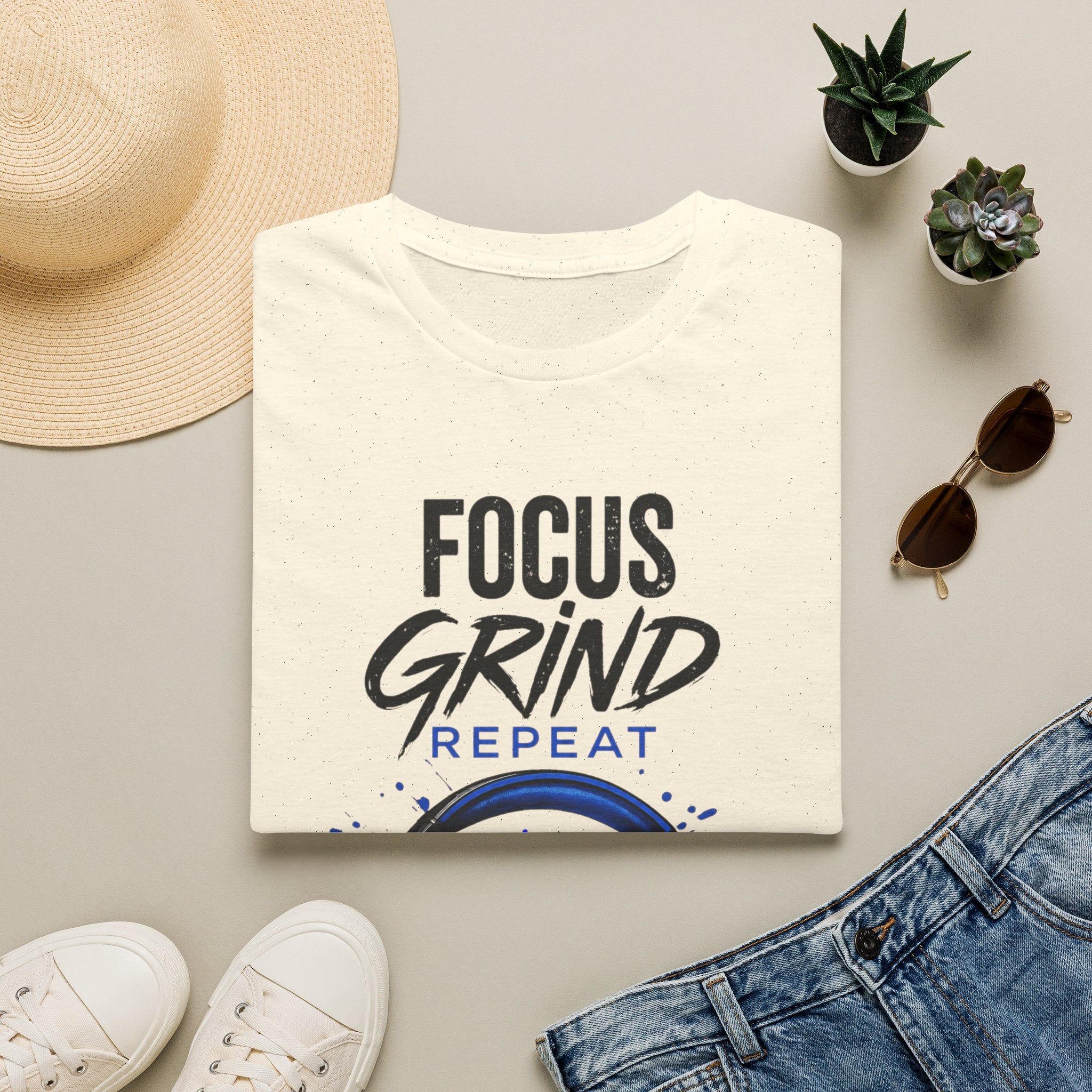 Focus Grind Repeat Unisex T-Shirt