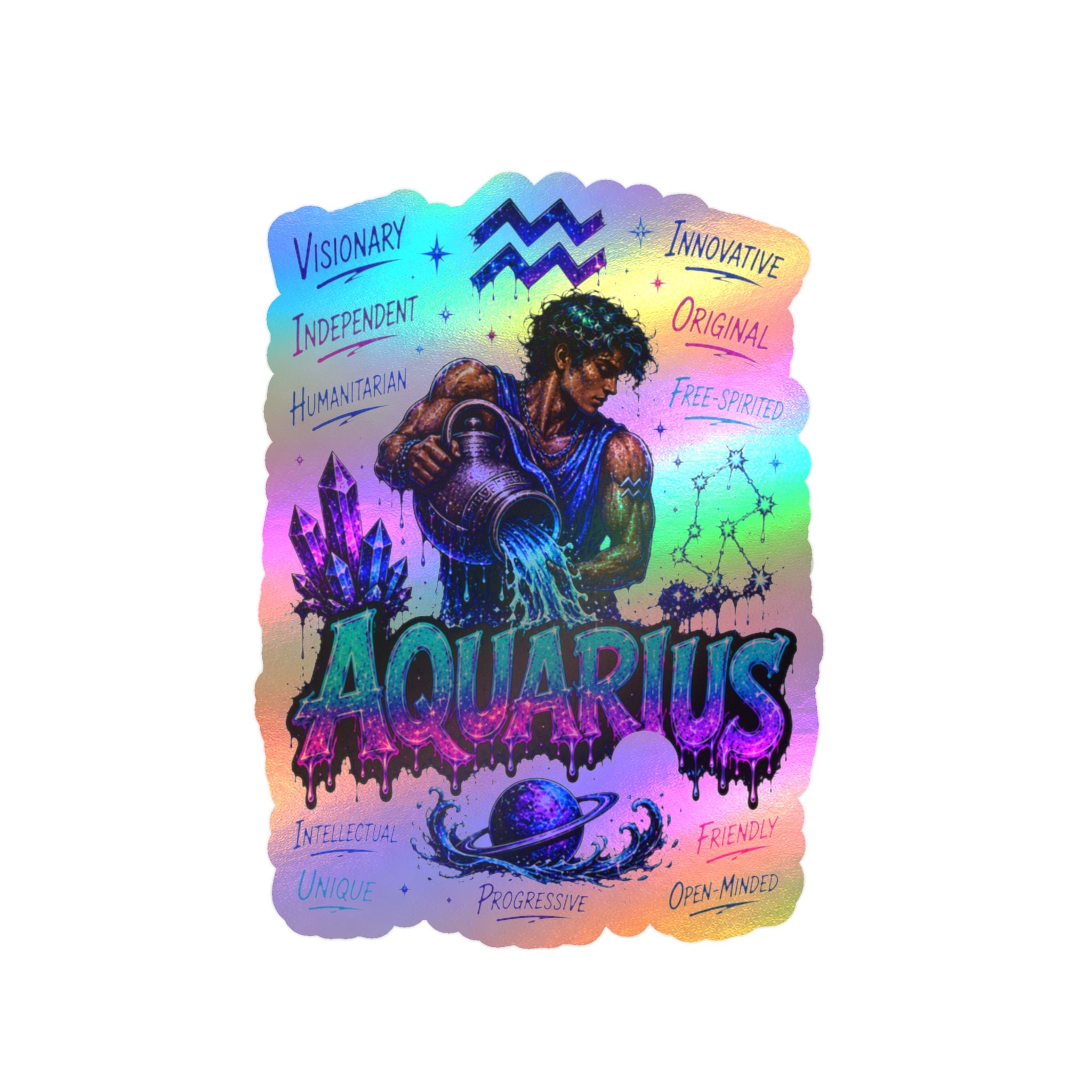 Aquarius Zodiac Kiss-Cut Vinyl Decals
