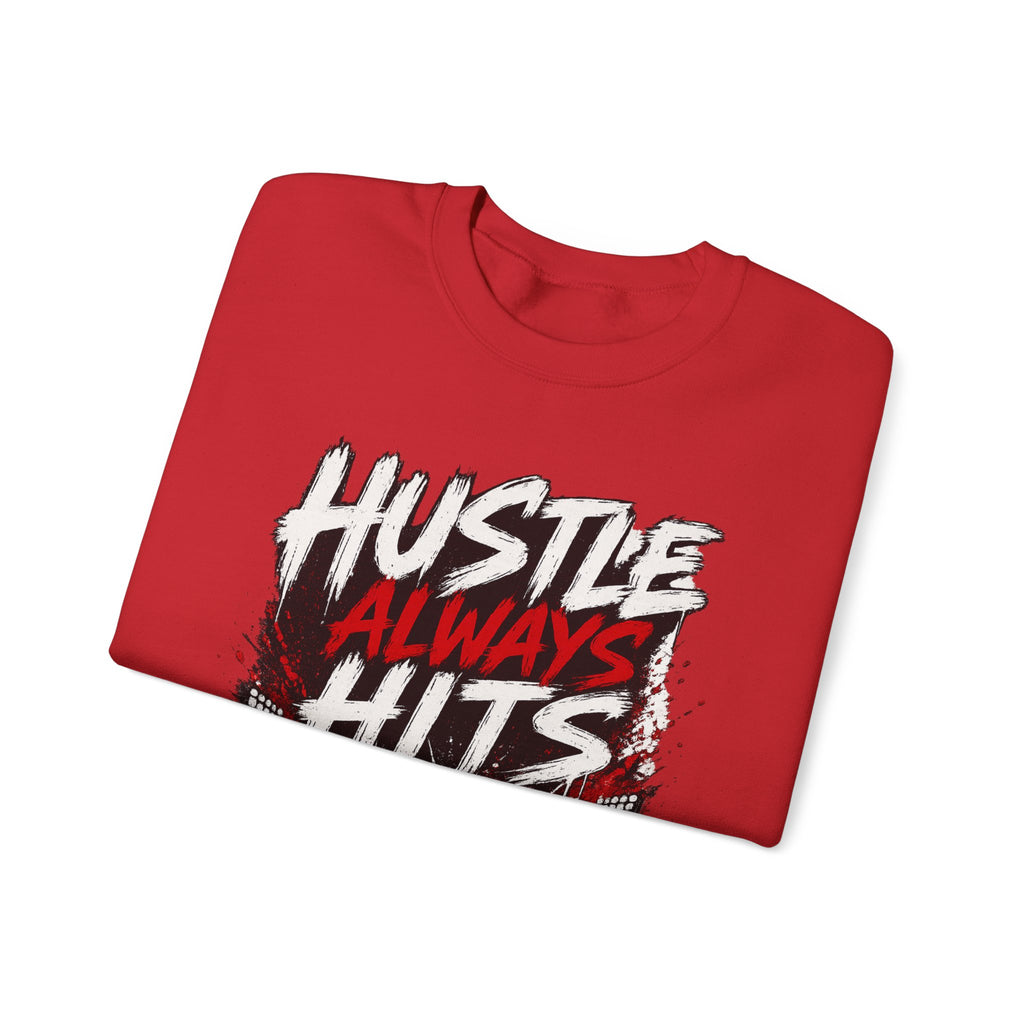Hustle Always Hits Football Crewneck Sweatshirt